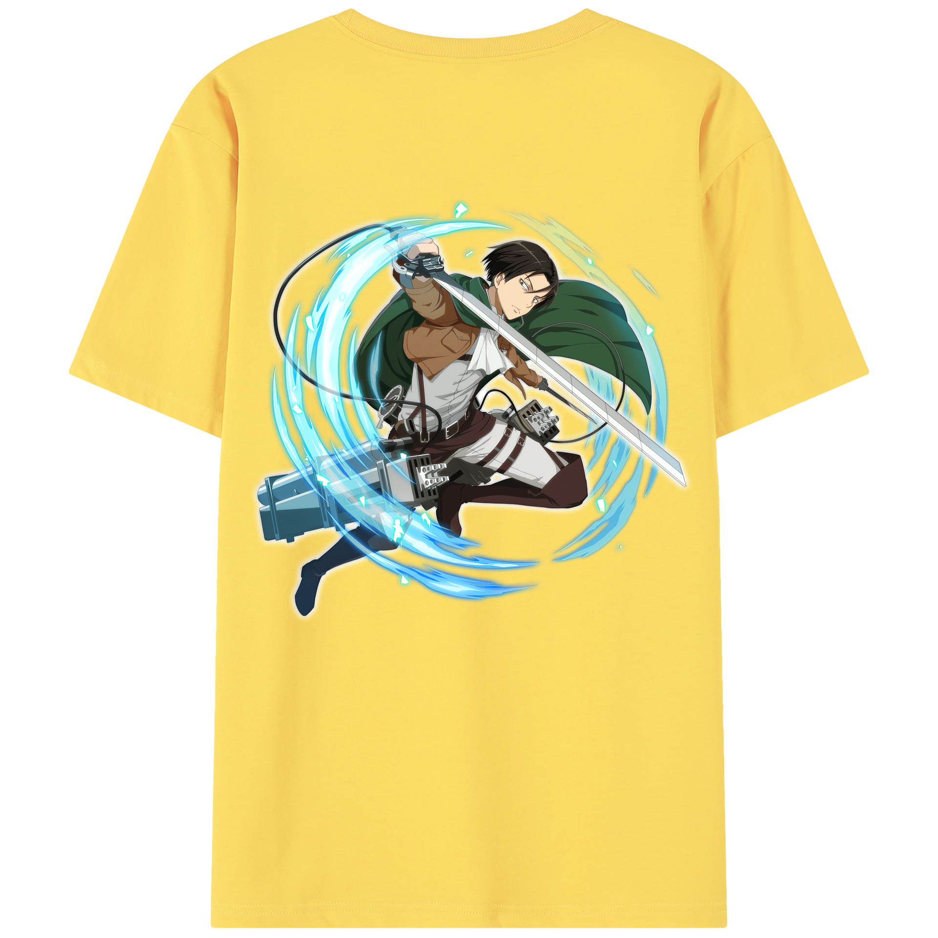 （画像用） 進撃の巨人 リヴァイ·アッカーマン Attack on Titan Levi Ackerman 綿100％半袖Tシャツ（背面プリント）