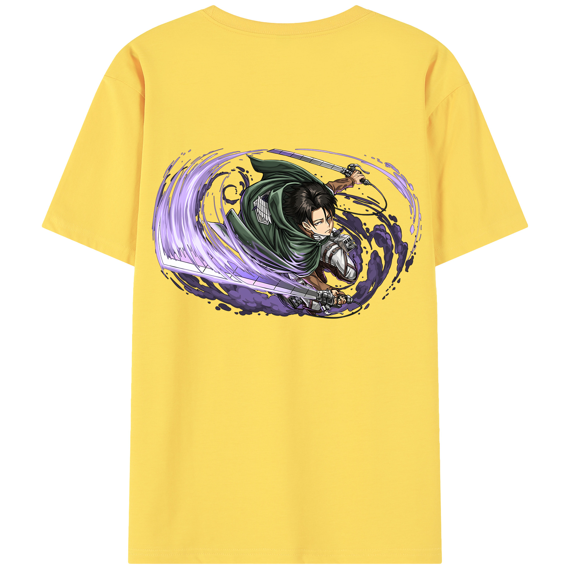 （画像用） 進撃の巨人 リヴァイ·アッカーマン Attack on Titan Levi Ackerman 綿100％半袖Tシャツ（背面プリント）