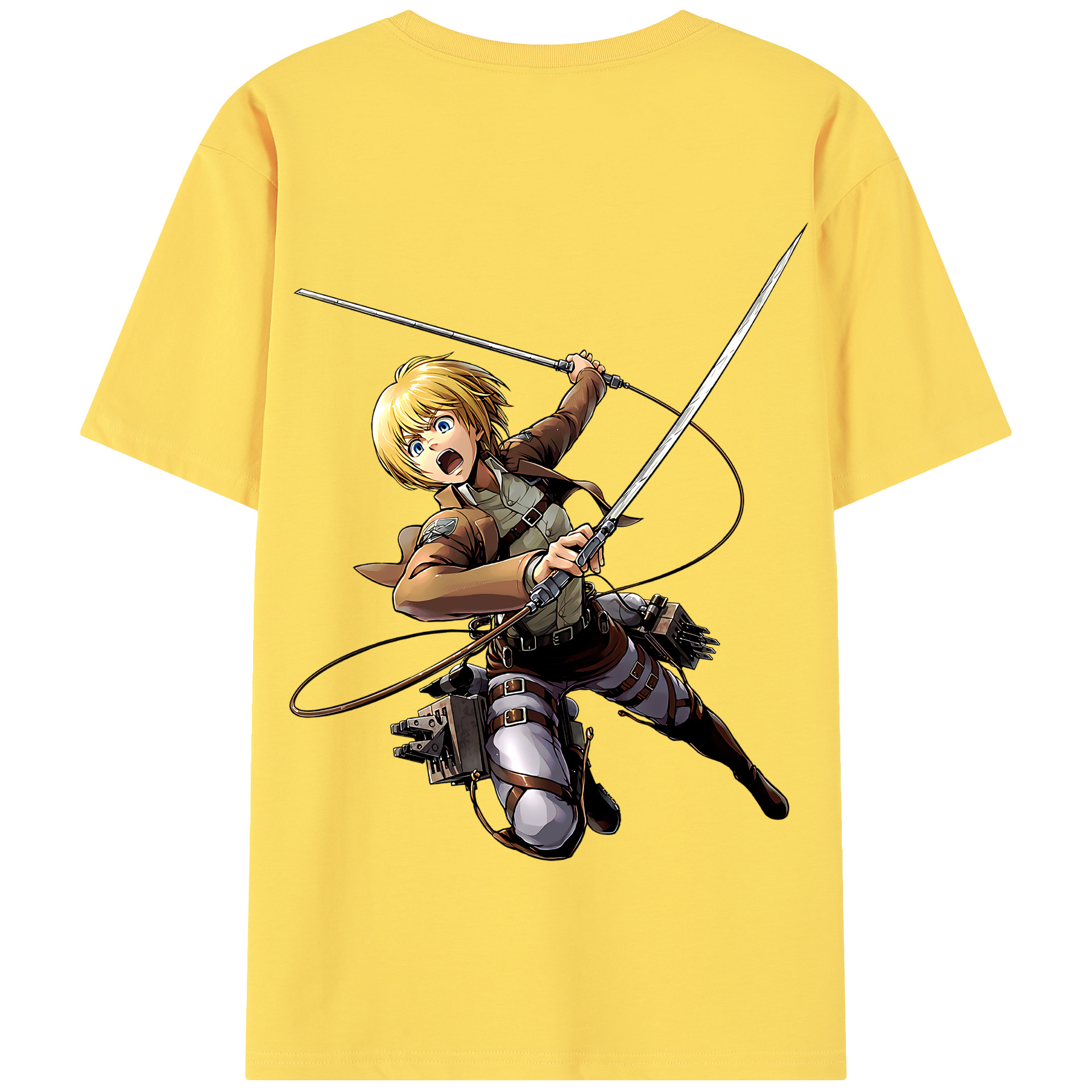 （画像用） 進撃の巨人 アルミン·アルレルト Attack on Titan Armin Arlert 綿100％半袖Tシャツ（背面プリント）
