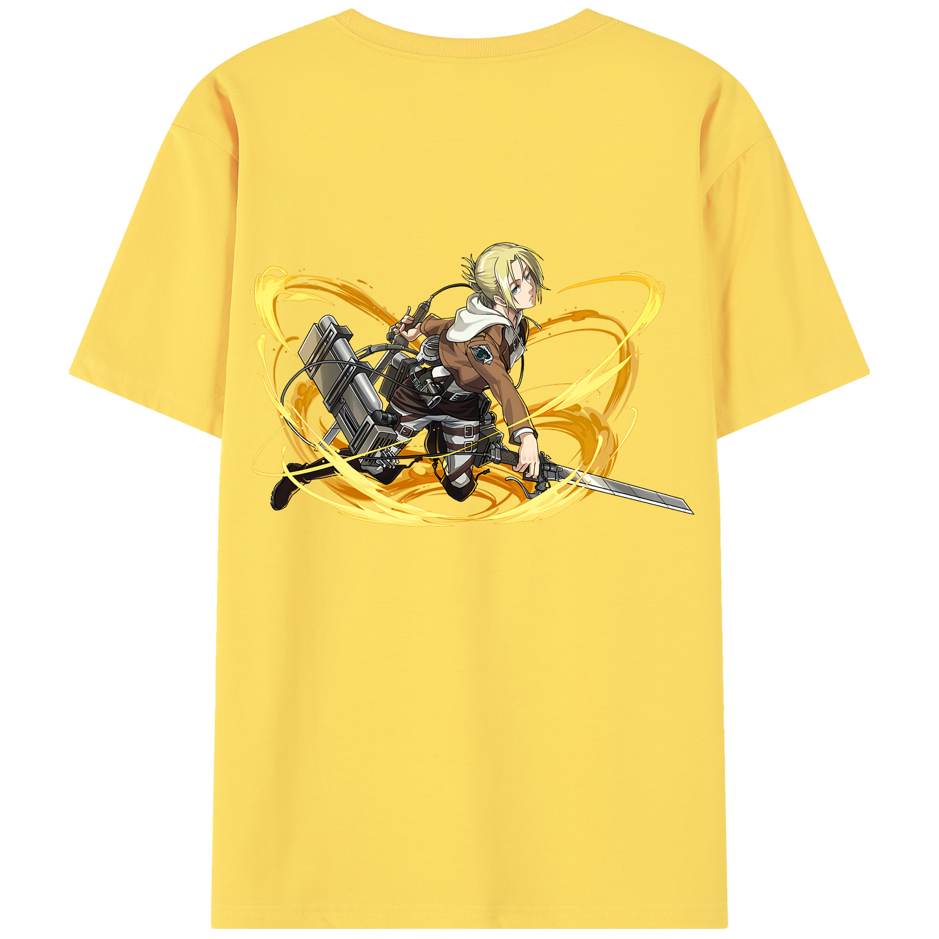 （画像用） 進撃の巨人 アニ・レオンハート Attack on Titan Annie Leonhart 綿100％半袖Tシャツ（背面プリント）