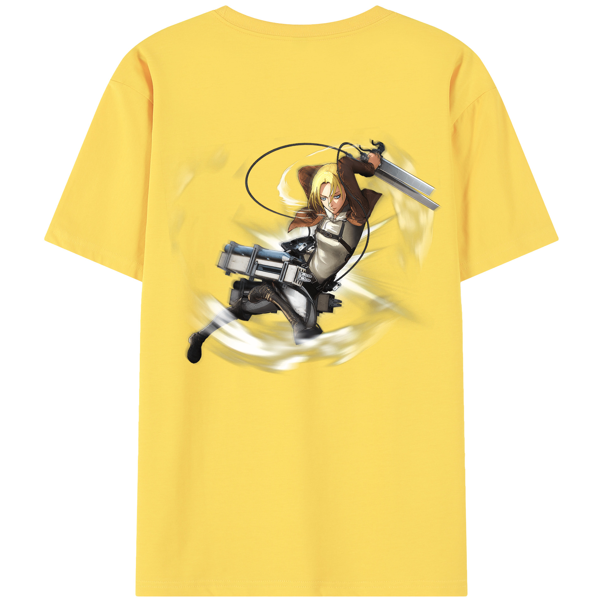 （画像用） 進撃の巨人 アニ・レオンハート Attack on Titan Annie Leonhart 綿100％半袖Tシャツ（背面プリント）