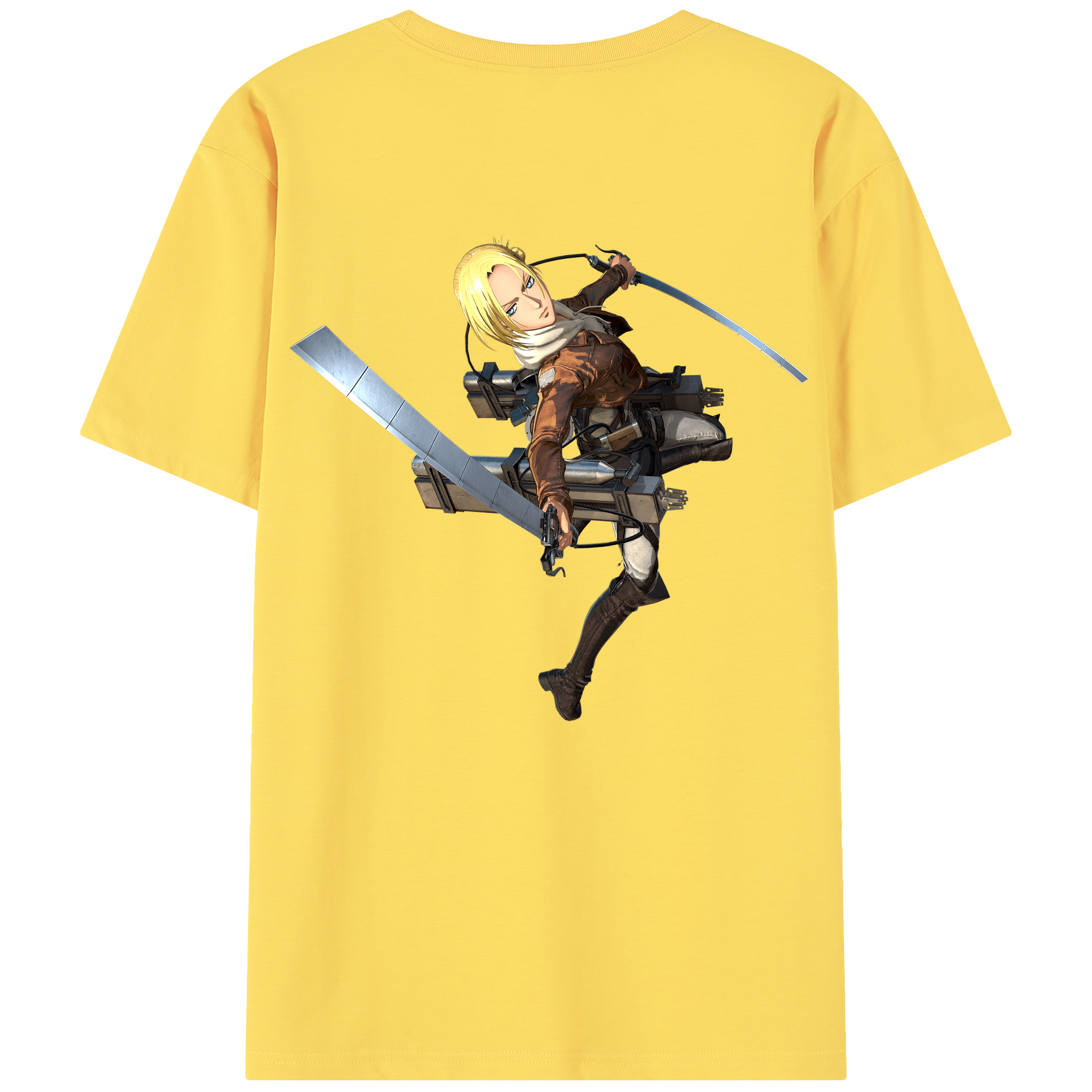 （画像用） 進撃の巨人 アニ・レオンハート Attack on Titan Annie Leonhart 綿100％半袖Tシャツ（背面プリント）