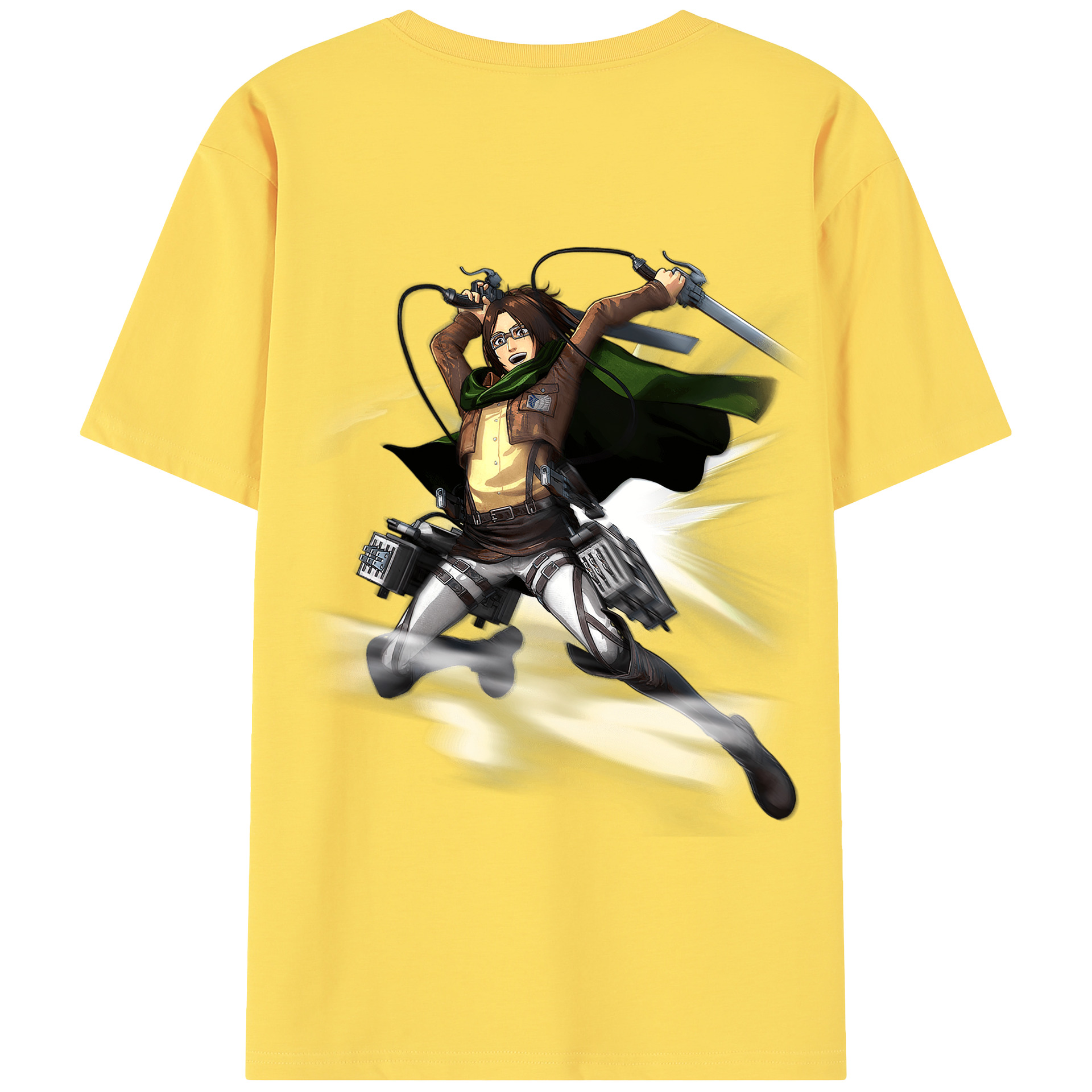 （画像用） 進撃の巨人 ハンジ·ゾエ Attack on Titan Hanji Zoe 綿100％半袖Tシャツ（背面プリント）