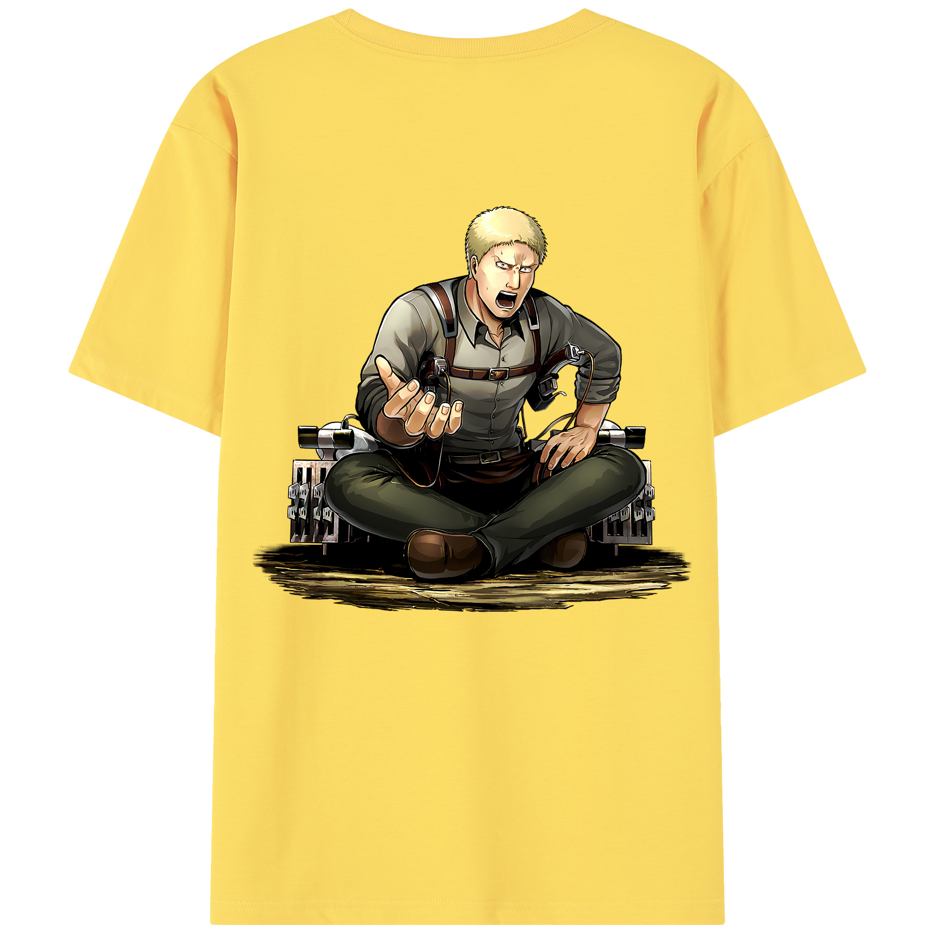 （画像用） 進撃の巨人 ライナー・ブラウン Attack on Titan Reiner Braun 綿100％半袖Tシャツ（背面プリント）