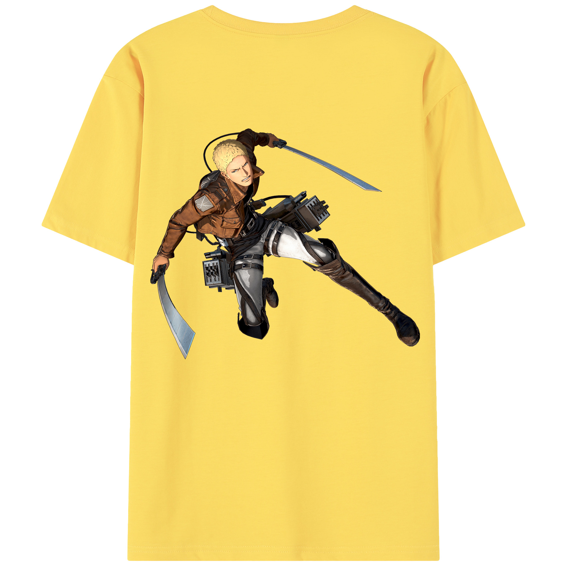 （画像用） 進撃の巨人 ライナー・ブラウン Attack on Titan Reiner Braun 綿100％半袖Tシャツ（背面プリント）