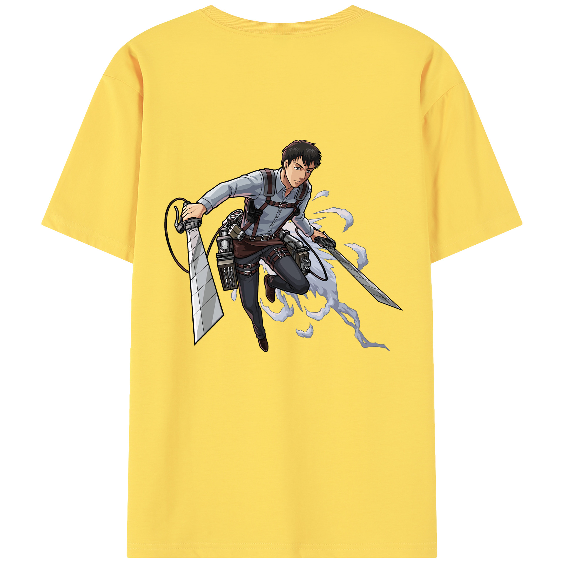 （画像用） 進撃の巨人 ベルトルト・フーバー Attack on Titan Bertholdt Hoover 綿100％半袖Tシャツ（背面プリント）