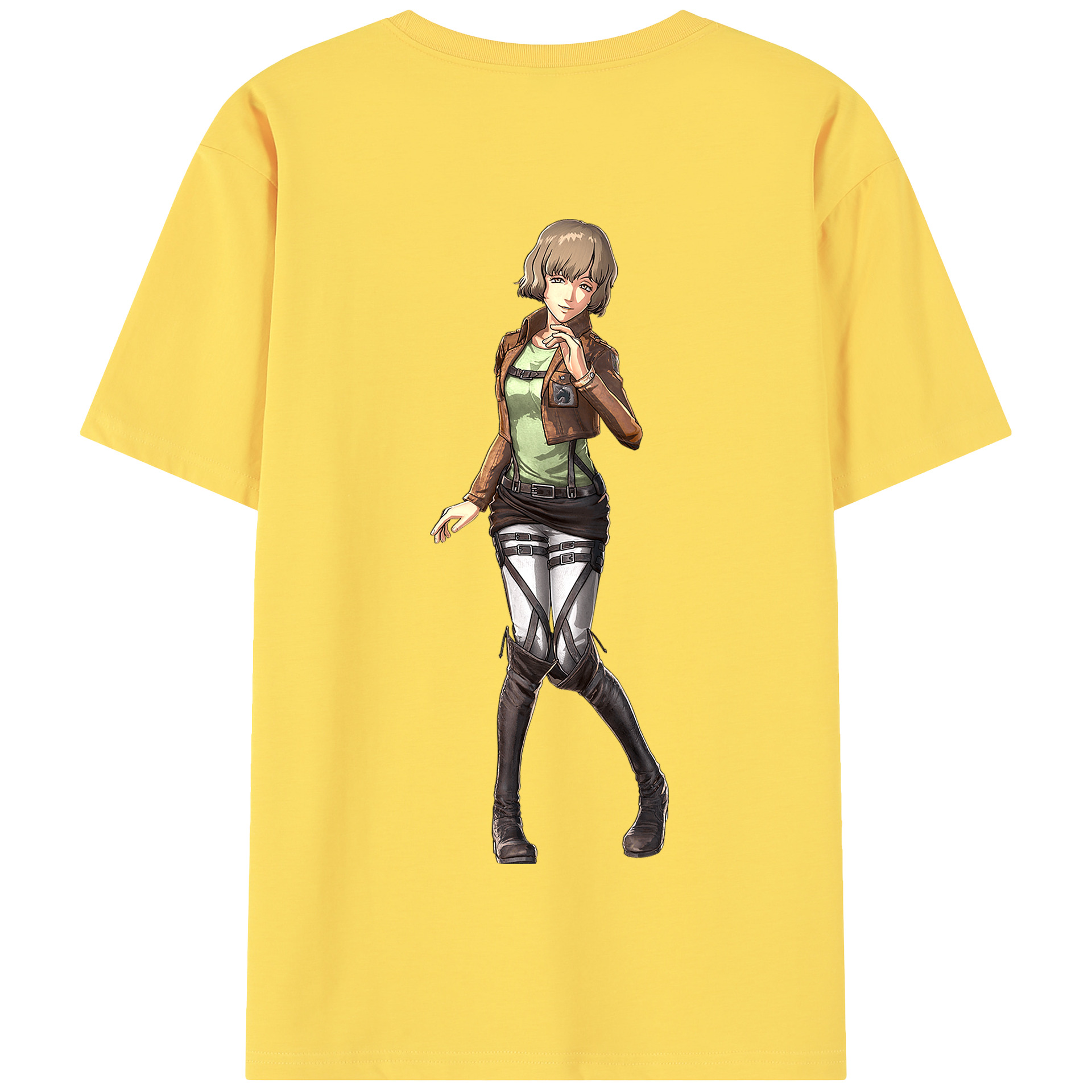 （画像用） 進撃の巨人 ヒツチ Attack on Titan Hitch 綿100％半袖Tシャツ（背面プリント）