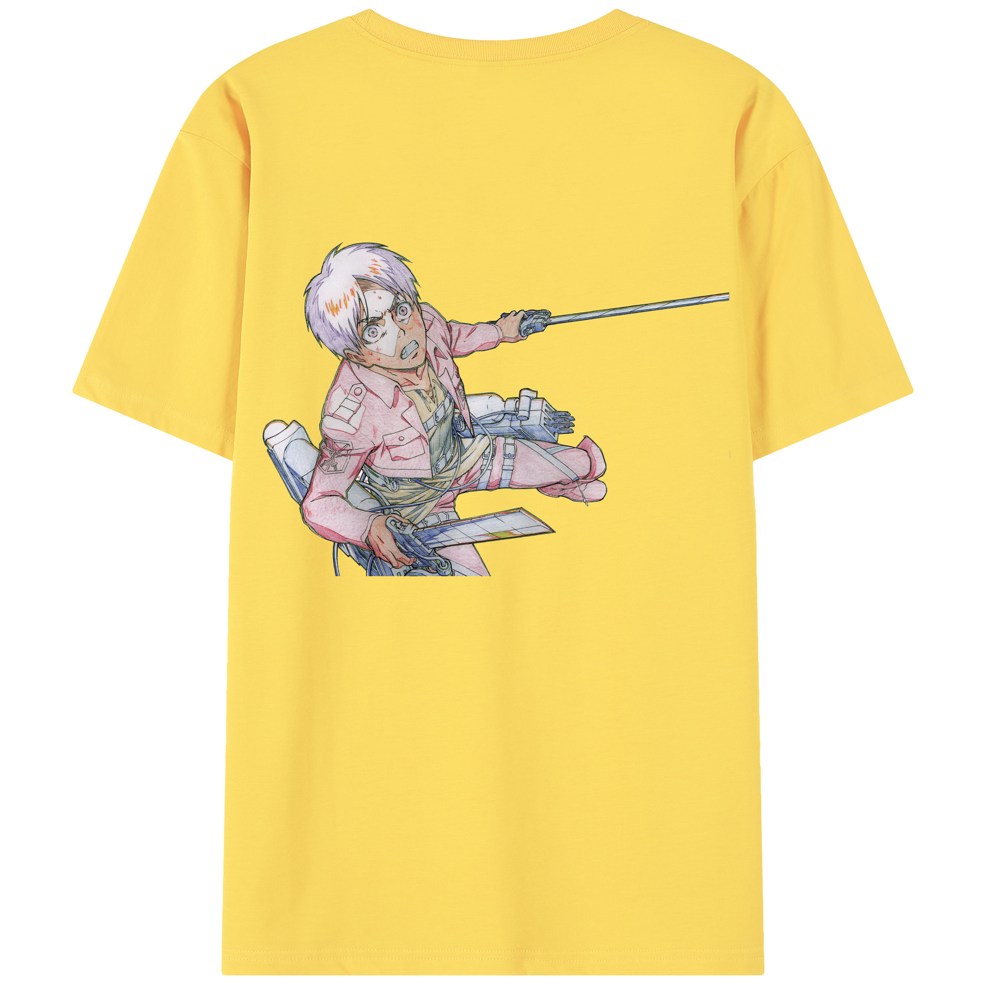 （画像用） 進撃の巨人 エレン･イェーガー Attack on Titan Eren Jäger 綿100％半袖Tシャツ（背面プリント）
