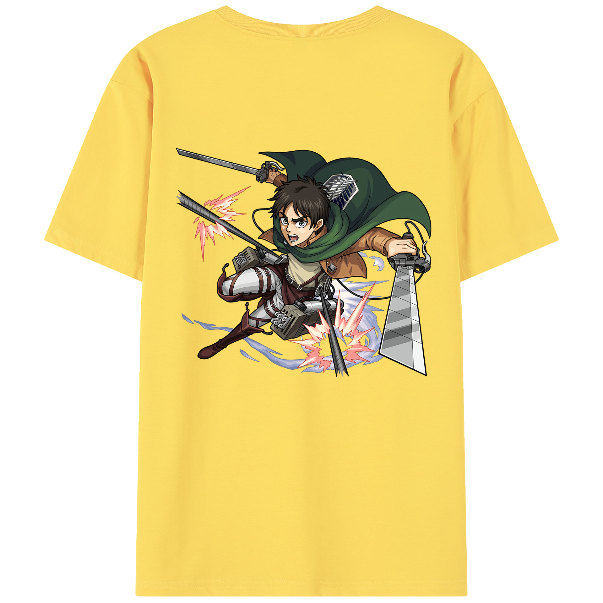 （画像用） 進撃の巨人 エレン･イェーガー Attack on Titan Eren Jäger 綿100％半袖Tシャツ（背面プリント）