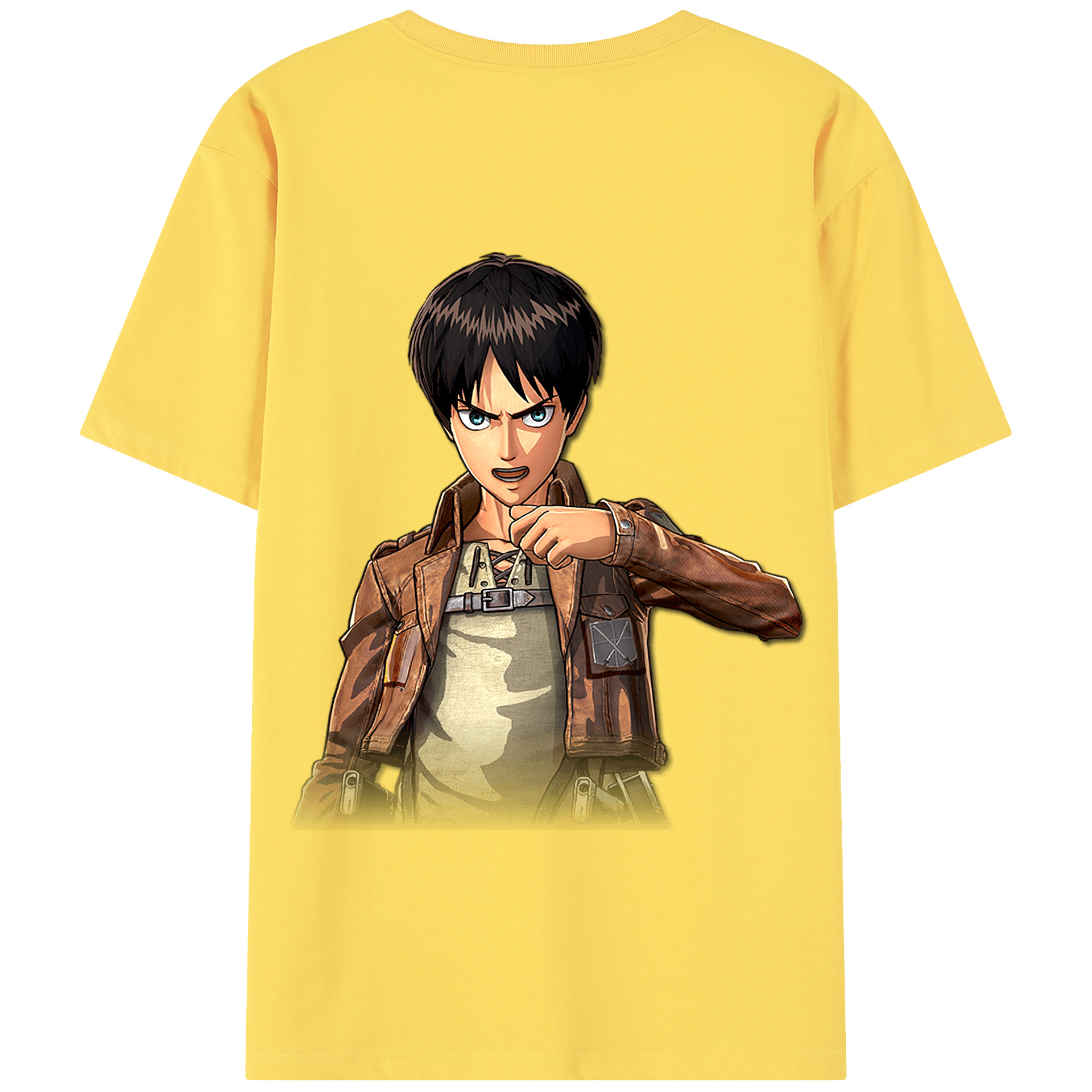 （画像用） 進撃の巨人 エレン･イェーガー Attack on Titan Eren Jäger 綿100％半袖Tシャツ（背面プリント）