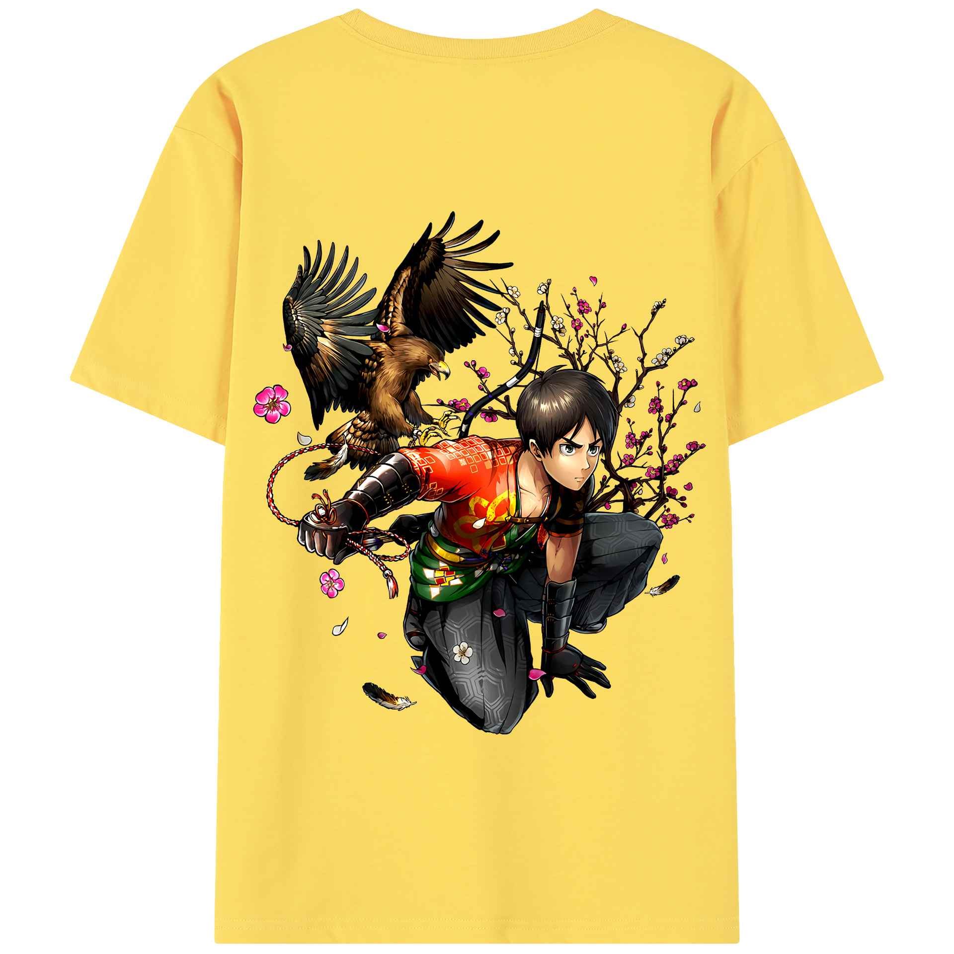 （画像用） 進撃の巨人 エレン･イェーガー Attack on Titan Eren Jäger 綿100％半袖Tシャツ（背面プリント）