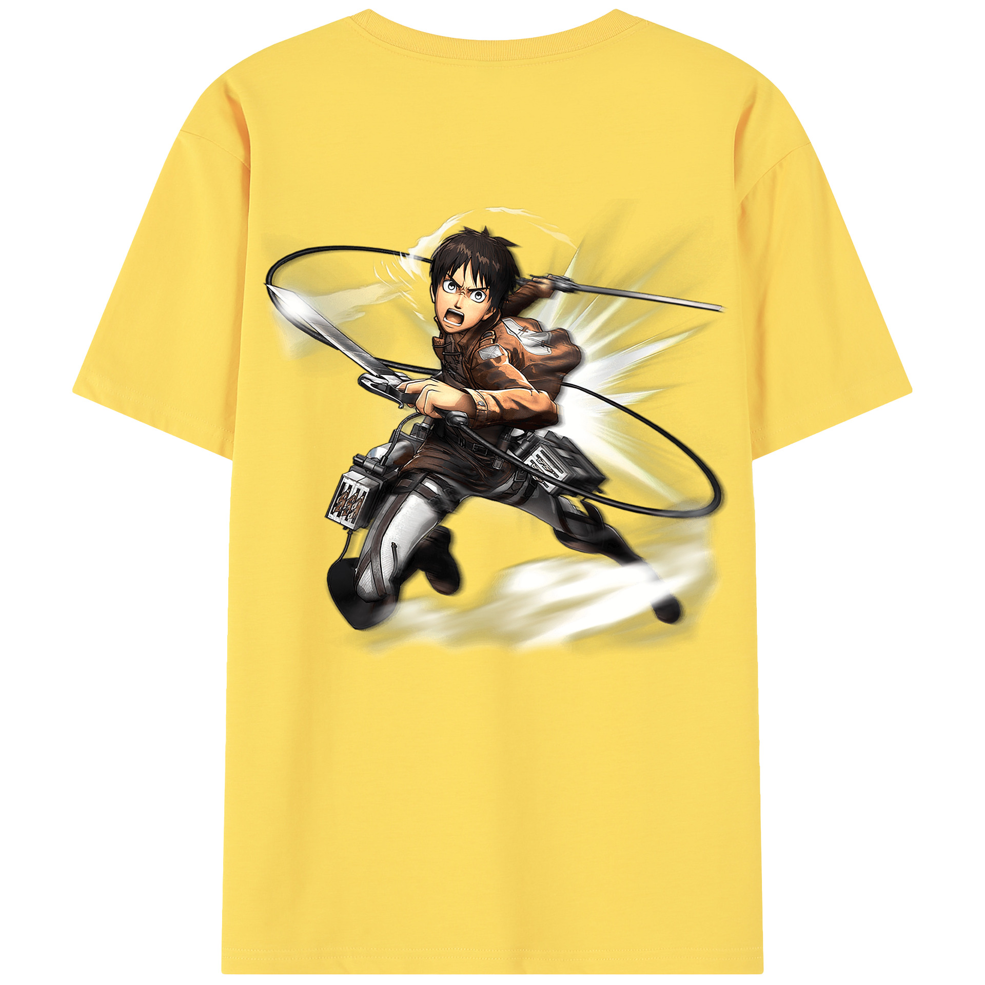 （画像用） 進撃の巨人 エレン･イェーガー Attack on Titan Eren Jäger 綿100％半袖Tシャツ（背面プリント）