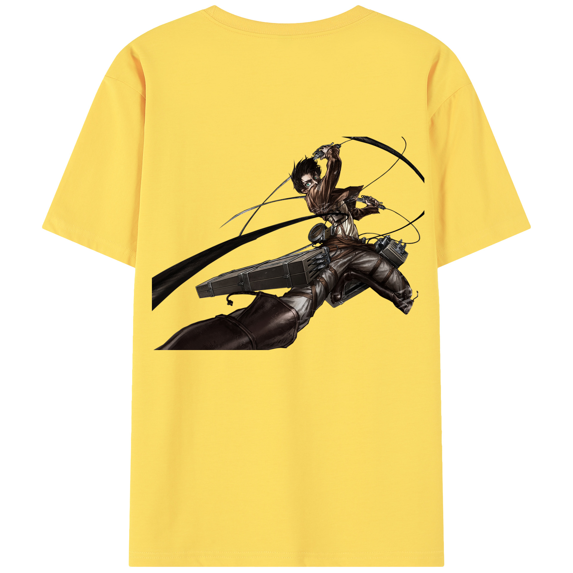 （画像用） 進撃の巨人 エレン･イェーガー Attack on Titan Eren Jäger 綿100％半袖Tシャツ（背面プリント）