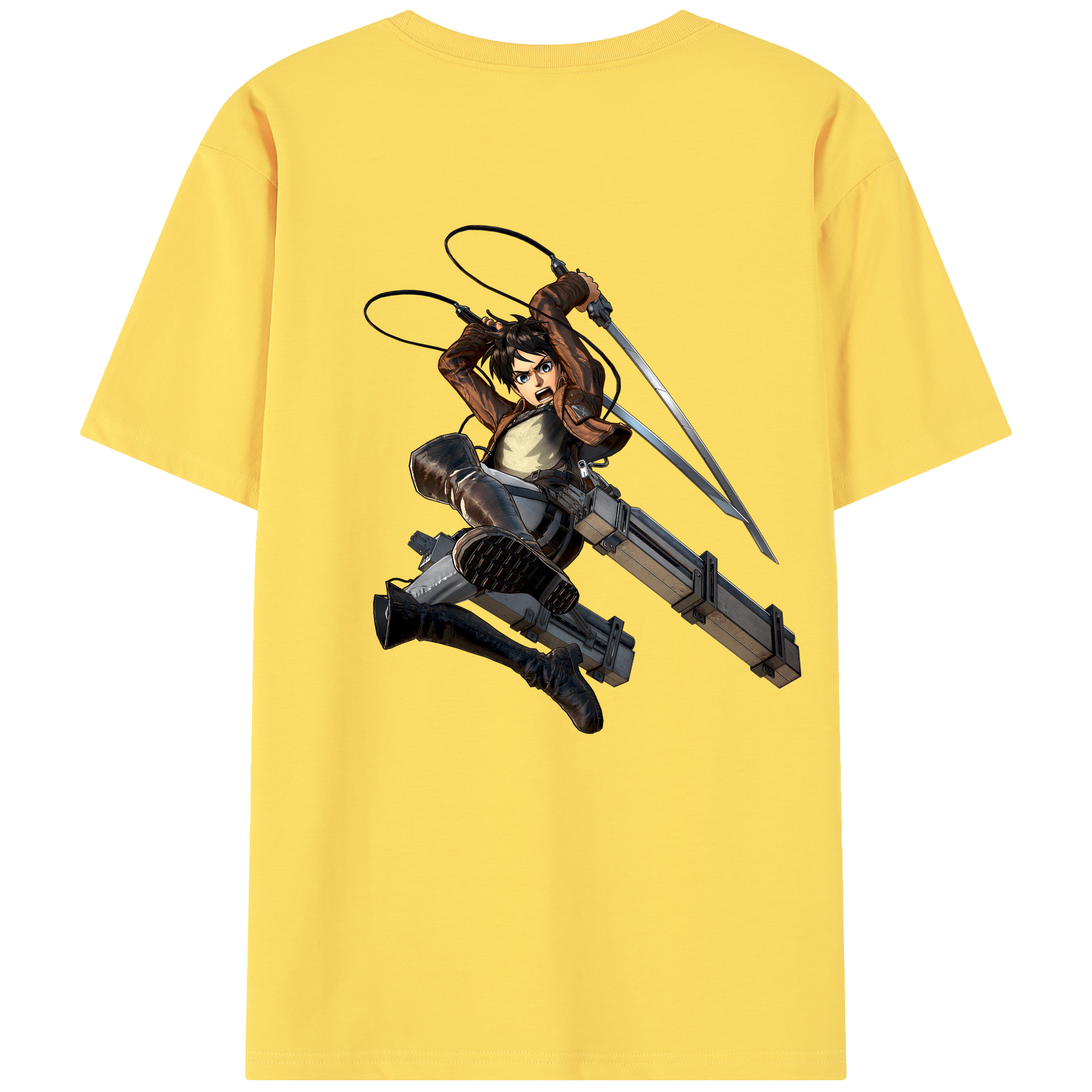 （画像用） 進撃の巨人 エレン･イェーガー Attack on Titan Eren Jäger 綿100％半袖Tシャツ（背面プリント）