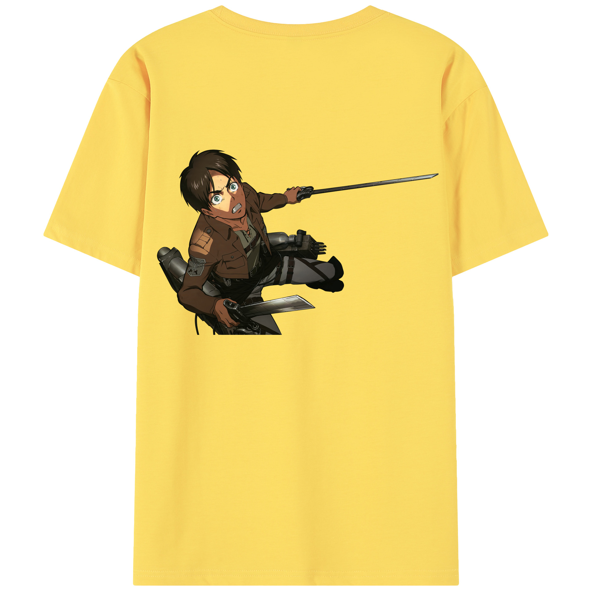 （画像用） 進撃の巨人 エレン･イェーガー Attack on Titan Eren Jäger 綿100％半袖Tシャツ（背面プリント）