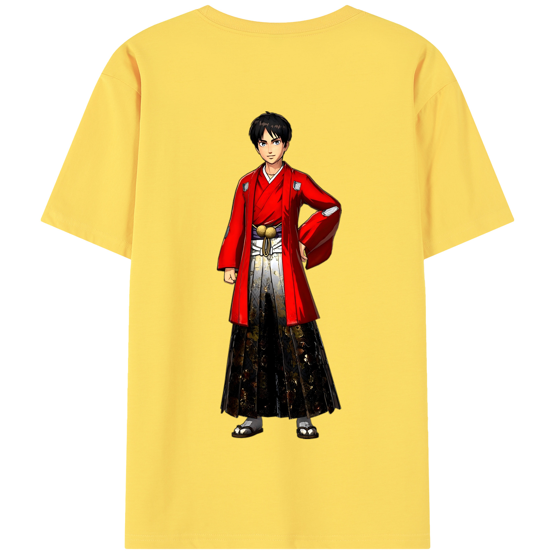 （画像用） 進撃の巨人 エレン･イェーガー Attack on Titan Eren Jäger 綿100％半袖Tシャツ（背面プリント）