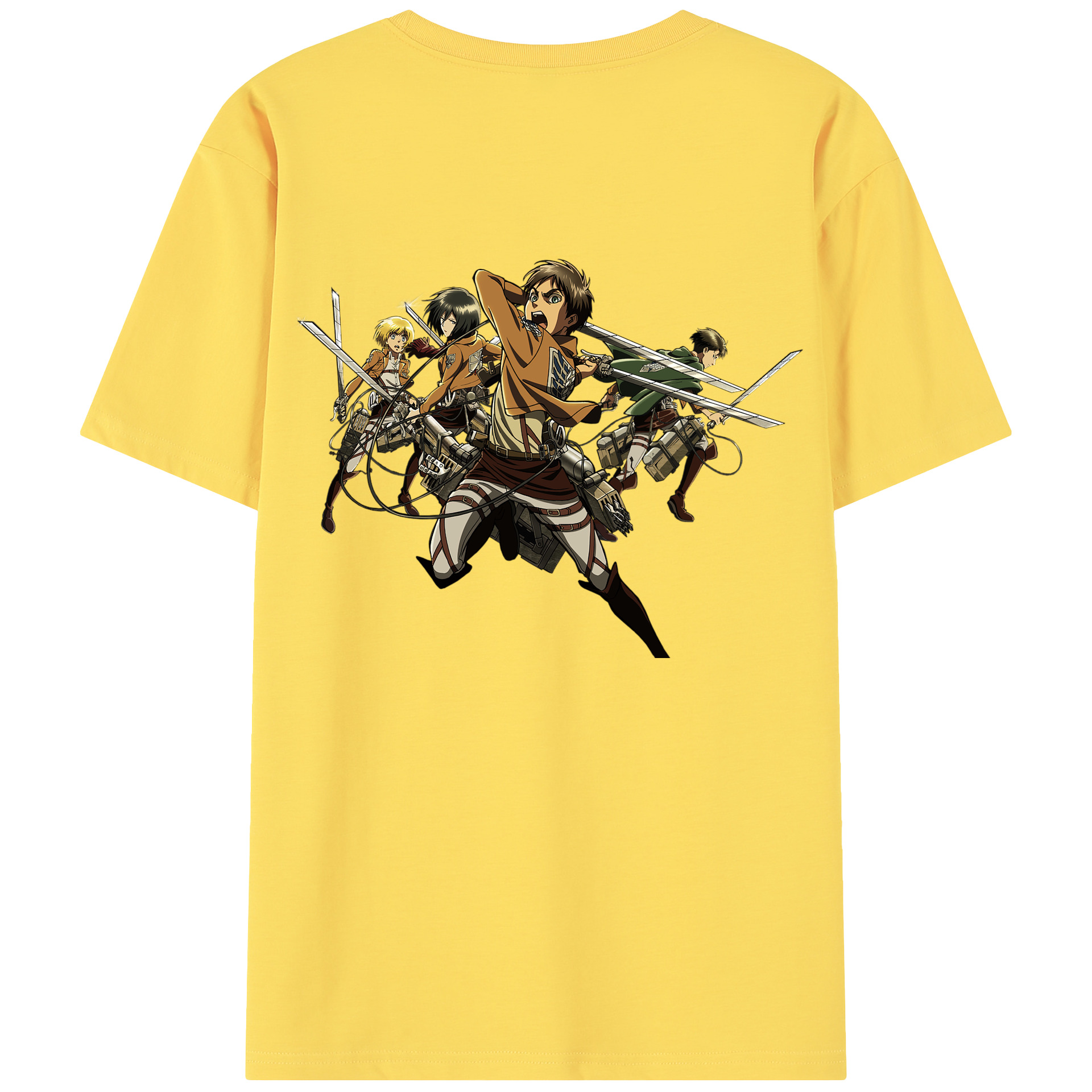 （画像用） 進撃の巨人 エレン･イェーガー Attack on Titan Eren Jäger 綿100％半袖Tシャツ（背面プリント）