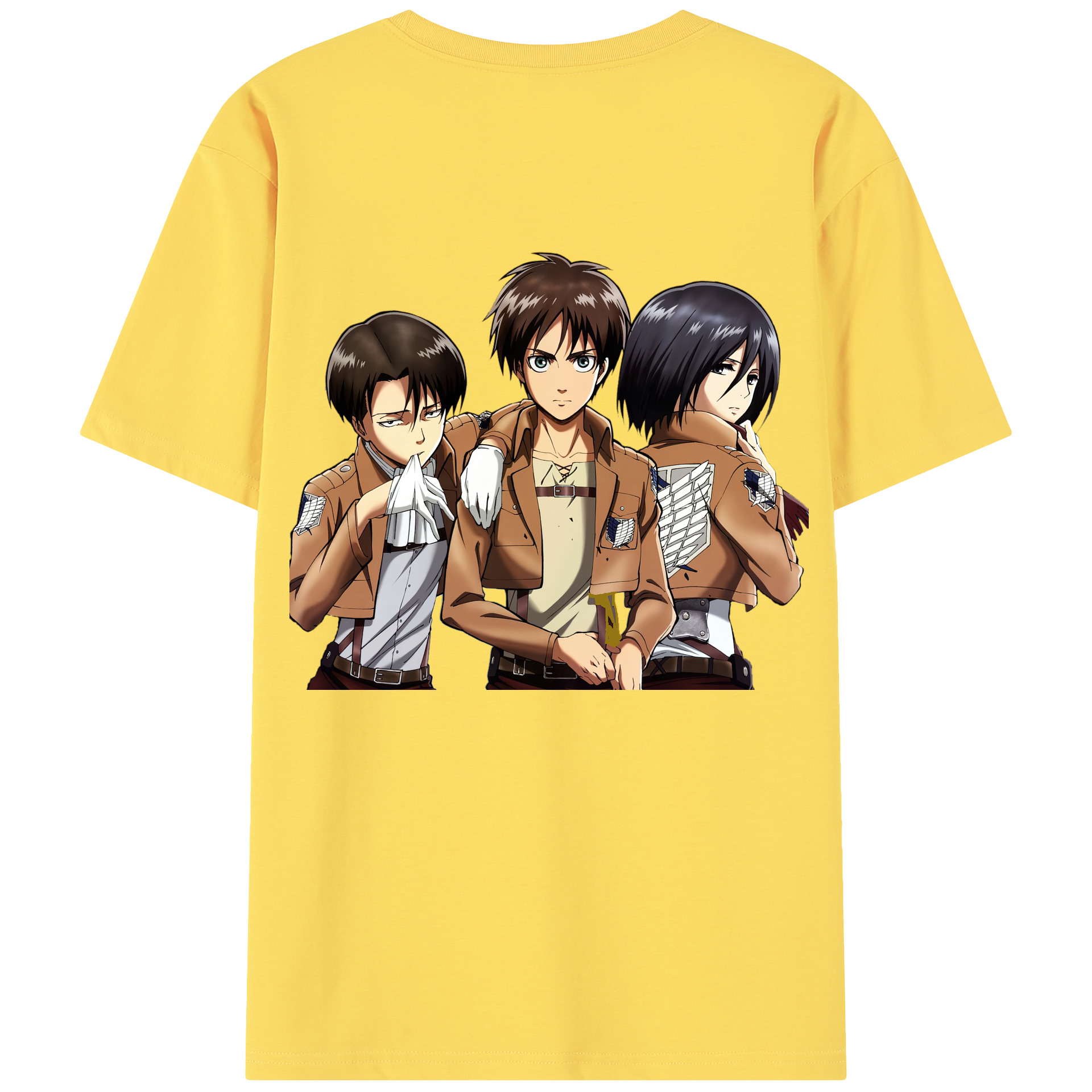 （画像用） 進撃の巨人 エレン･イェーガー Attack on Titan Eren Jäger 綿100％半袖Tシャツ（背面プリント）