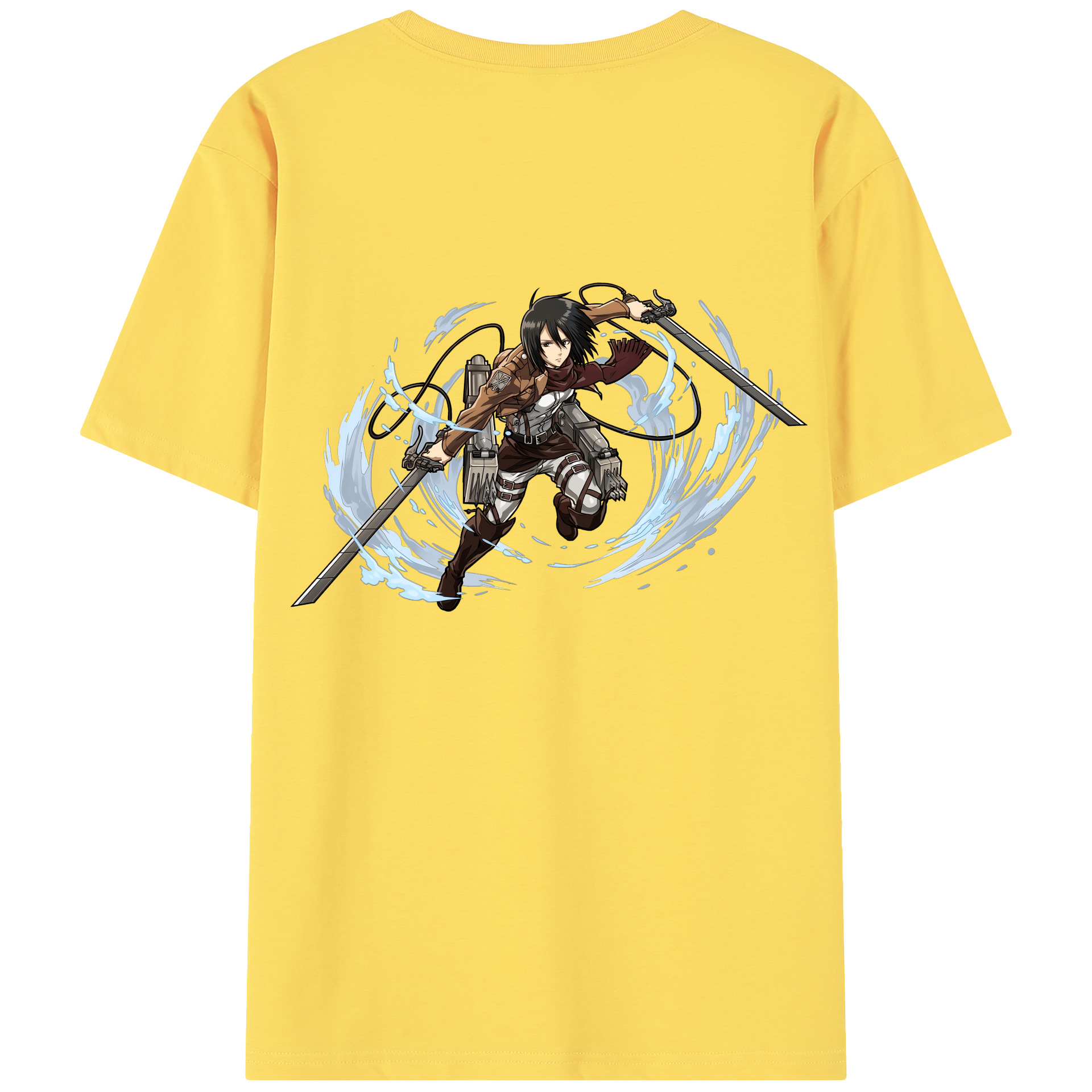 （画像用） 進撃の巨人 ミカサ·アッカーマン Attack on Titan Mikasa Ackerman 綿100％半袖Tシャツ（背面プリント）