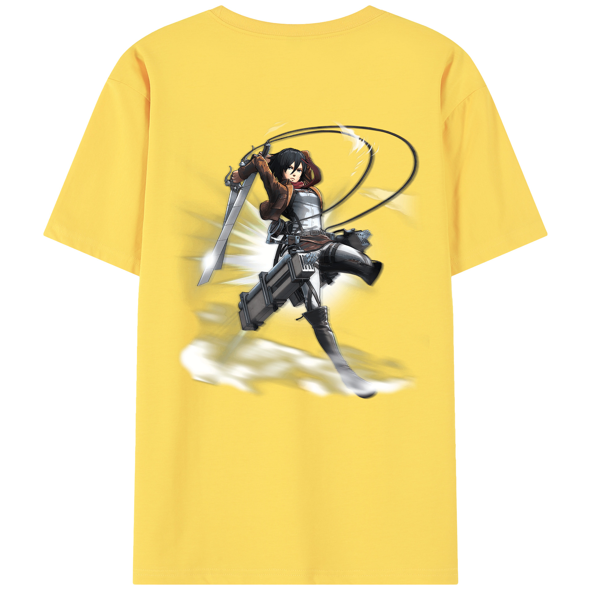 （画像用） 進撃の巨人 ミカサ·アッカーマン Attack on Titan Mikasa Ackerman 綿100％半袖Tシャツ（背面プリント）