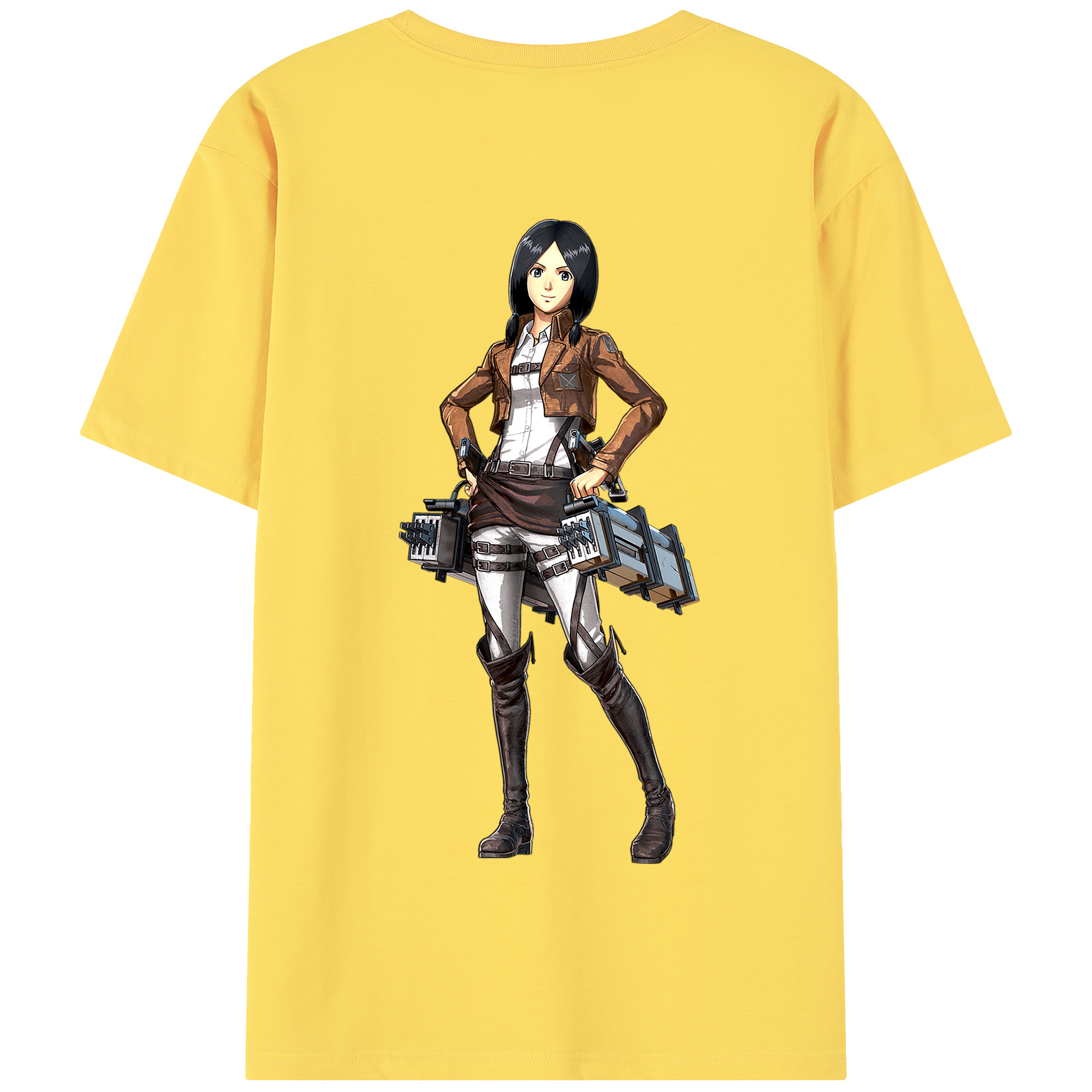 （画像用） 進撃の巨人 ミカサ·アッカーマン Attack on Titan Mikasa Ackerman 綿100％半袖Tシャツ（背面プリント）