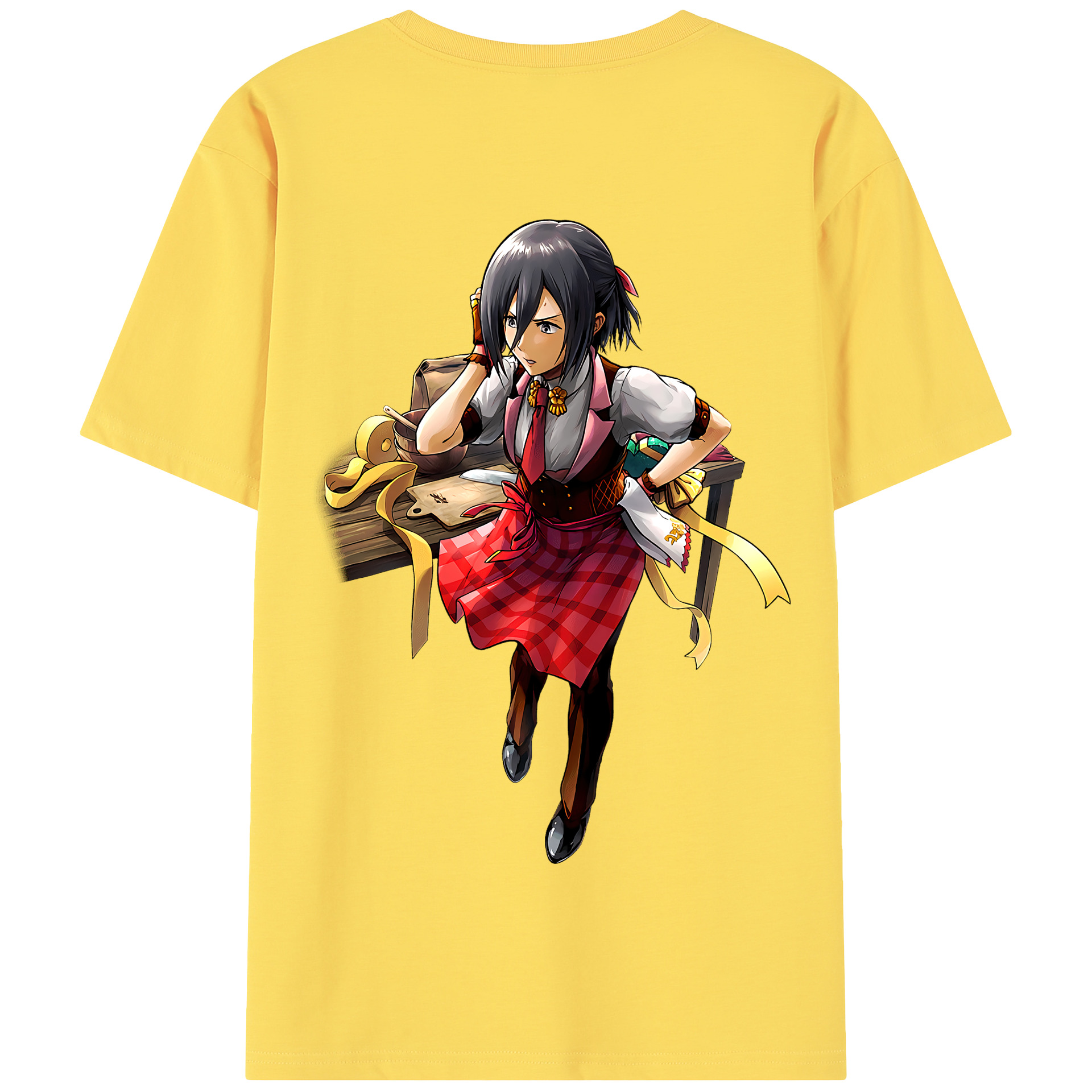（画像用） 進撃の巨人 ミカサ·アッカーマン Attack on Titan Mikasa Ackerman 綿100％半袖Tシャツ（背面プリント）