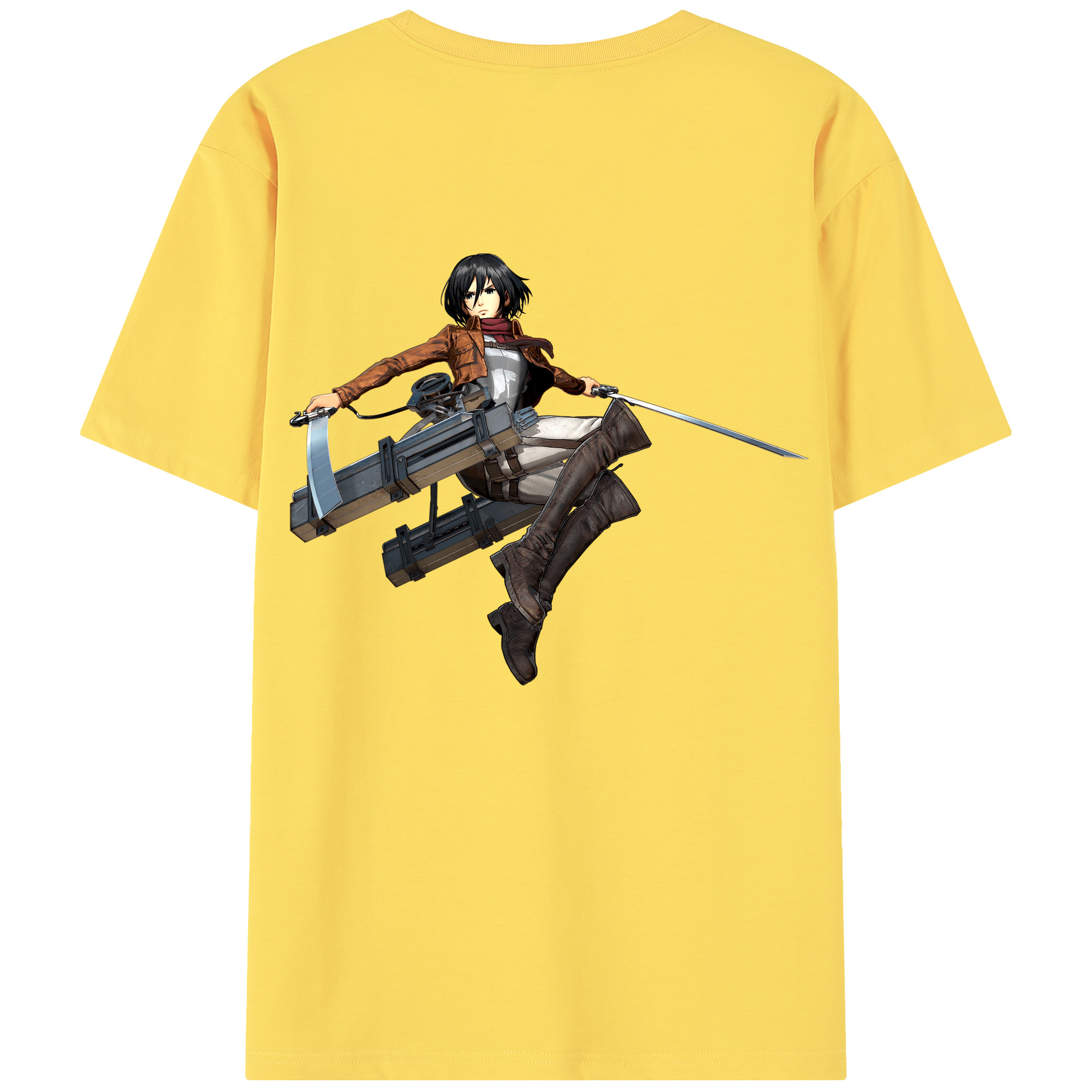 （画像用） 進撃の巨人 ミカサ·アッカーマン Attack on Titan Mikasa Ackerman 綿100％半袖Tシャツ（背面プリント）