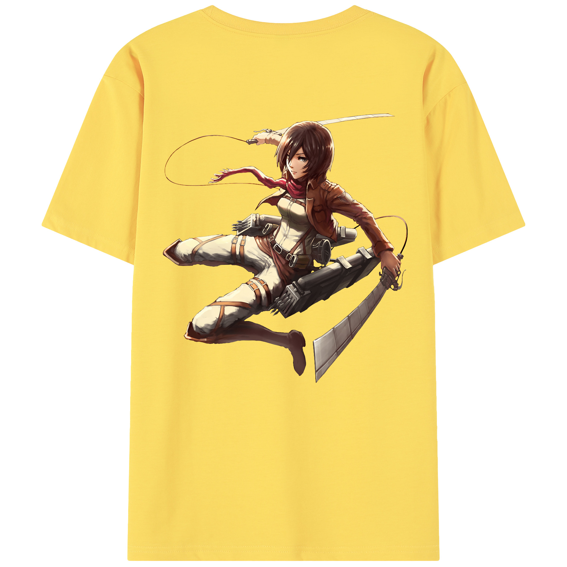 （画像用） 進撃の巨人 ミカサ·アッカーマン Attack on Titan Mikasa Ackerman 綿100％半袖Tシャツ（背面プリント）