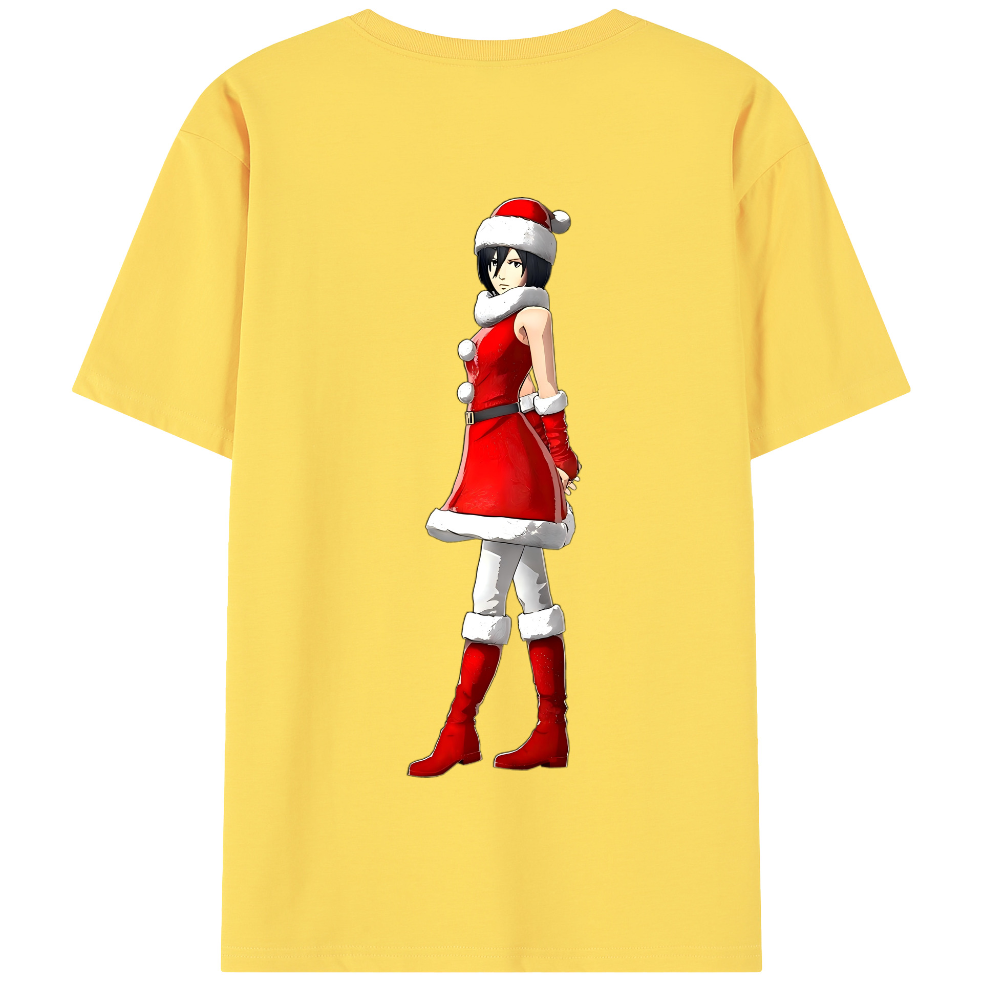 （画像用） 進撃の巨人 ミカサ·アッカーマン Attack on Titan Mikasa Ackerman 綿100％半袖Tシャツ（背面プリント）