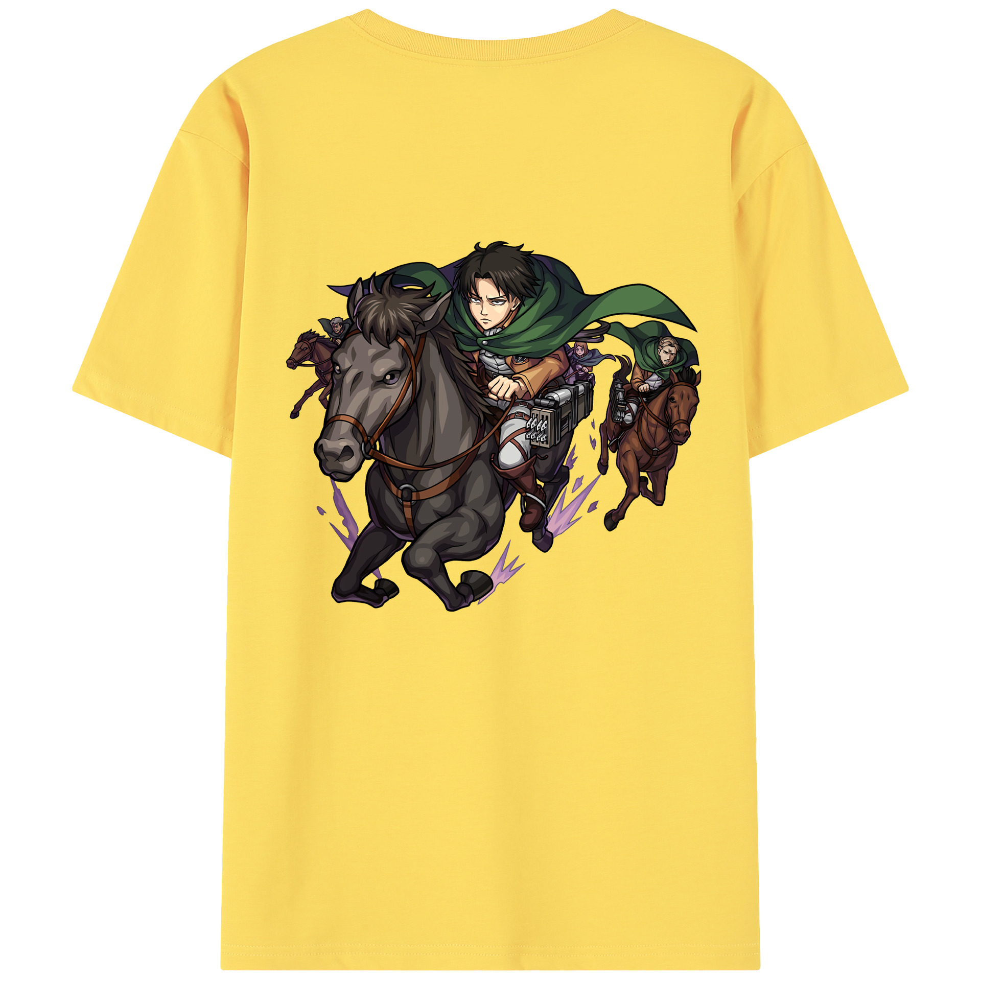 （画像用） 進撃の巨人 リヴァイ·アッカーマン Attack on Titan Levi Ackerman 綿100％半袖Tシャツ（背面プリント）