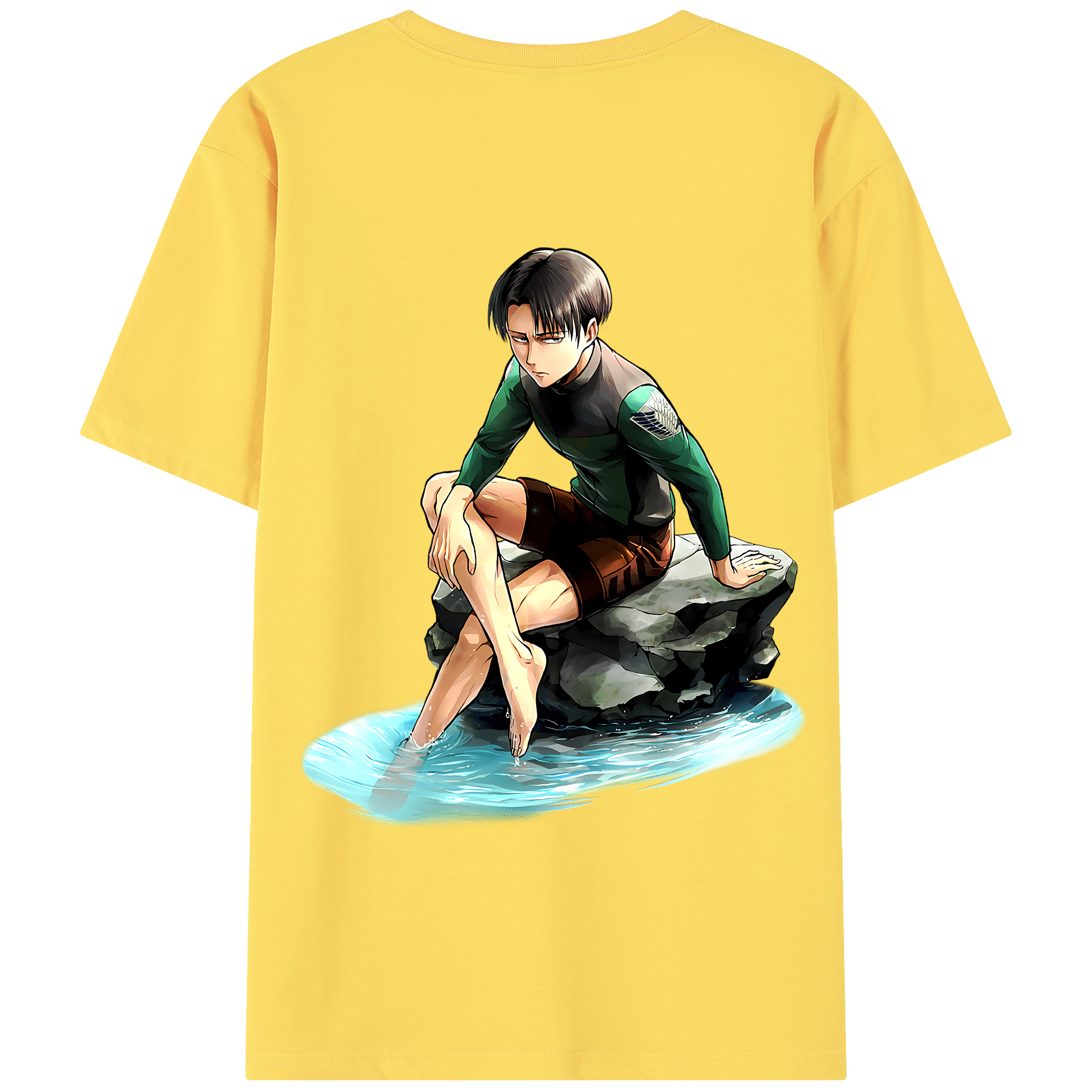 （画像用） 進撃の巨人 リヴァイ·アッカーマン Attack on Titan Levi Ackerman 綿100％半袖Tシャツ（背面プリント）