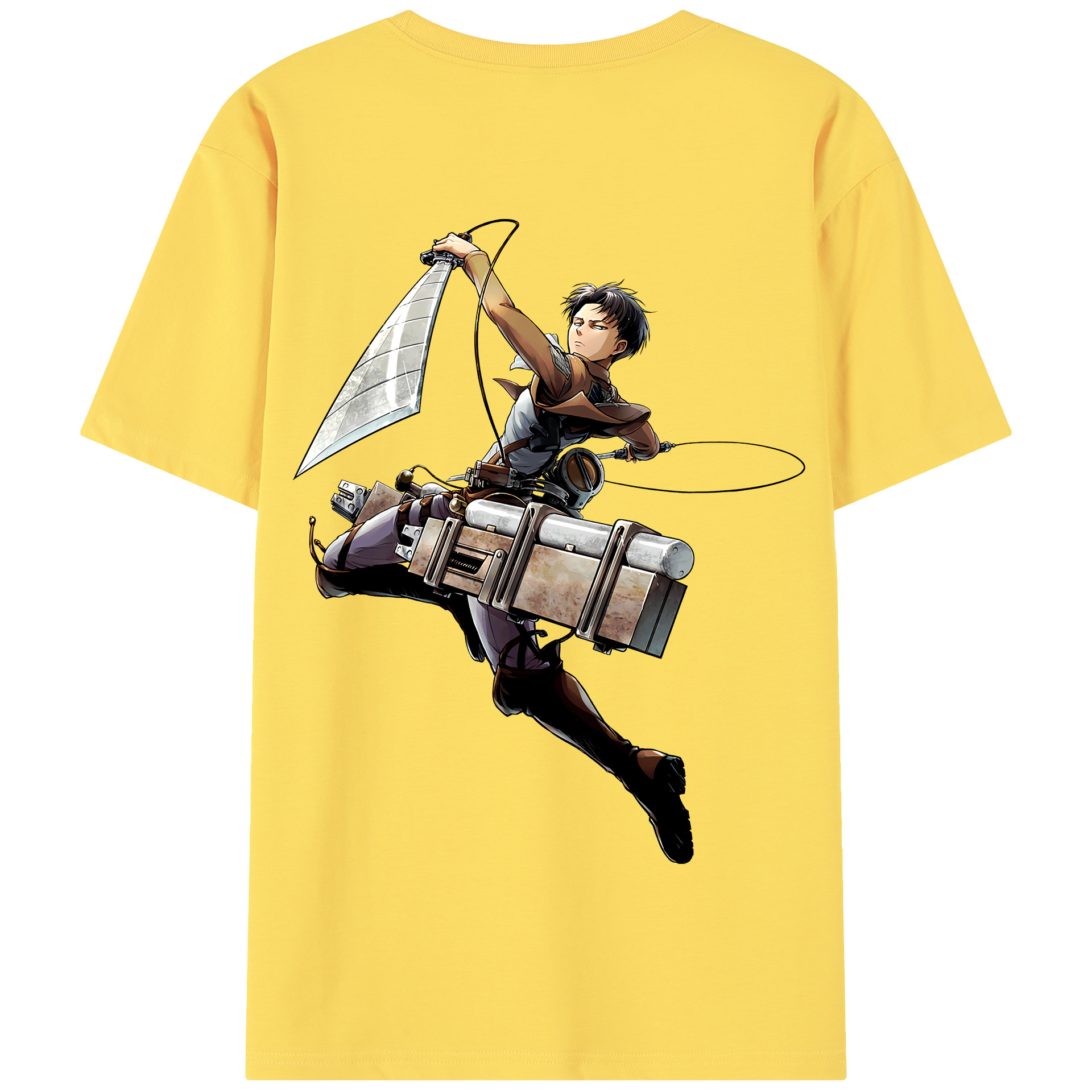 （画像用） 進撃の巨人 リヴァイ·アッカーマン Attack on Titan Levi Ackerman 綿100％半袖Tシャツ（背面プリント）