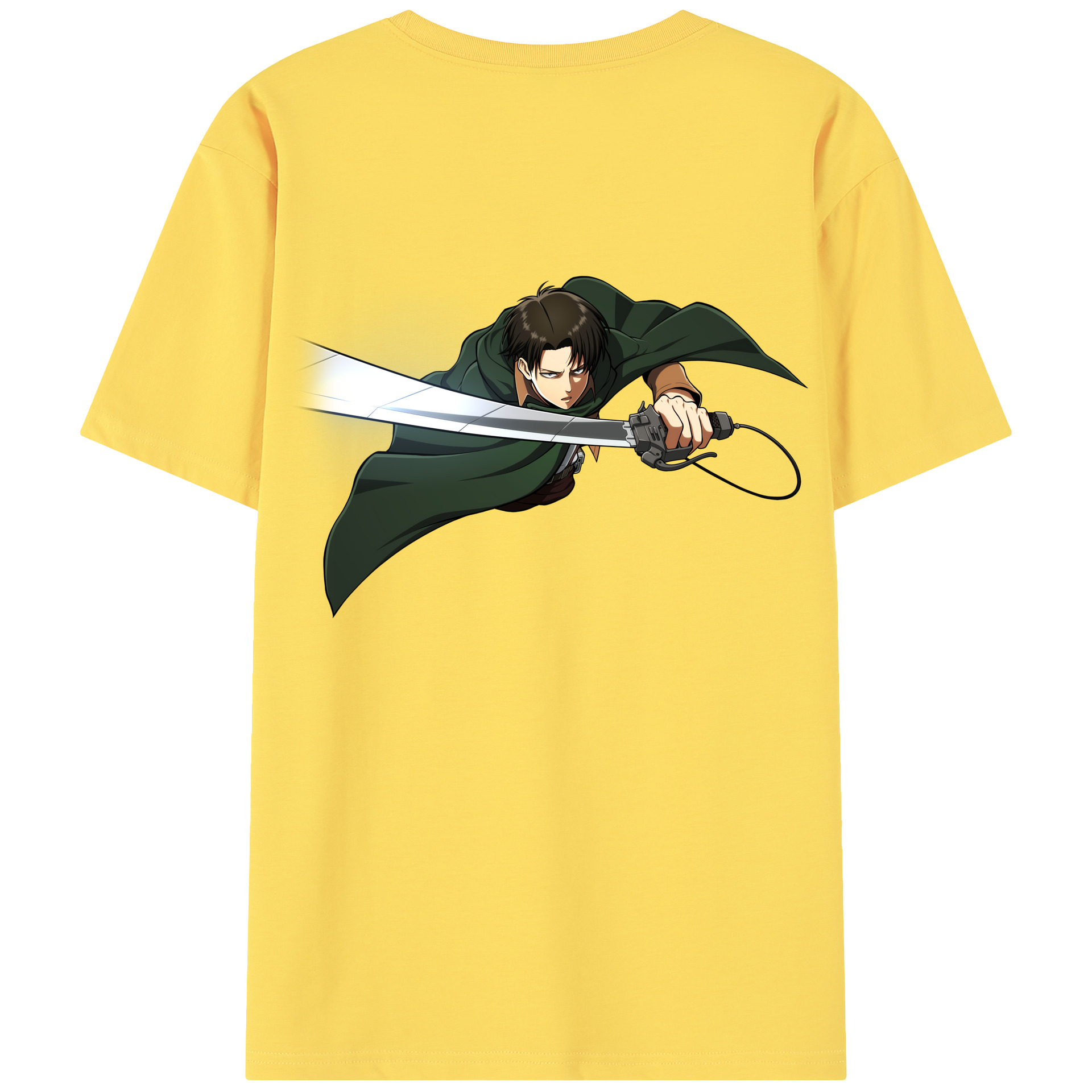 （画像用） 進撃の巨人 リヴァイ·アッカーマン Attack on Titan Levi Ackerman 綿100％半袖Tシャツ（背面プリント）