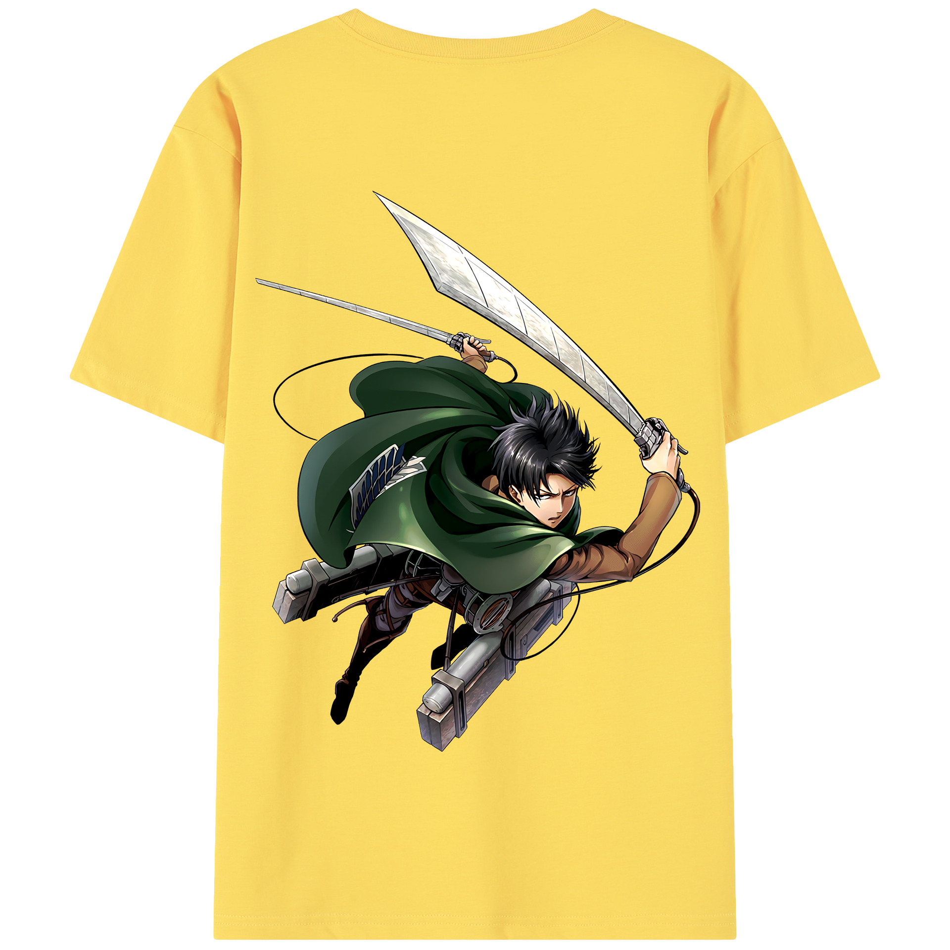 （画像用） 進撃の巨人 リヴァイ·アッカーマン Attack on Titan Levi Ackerman 綿100％半袖Tシャツ（背面プリント）
