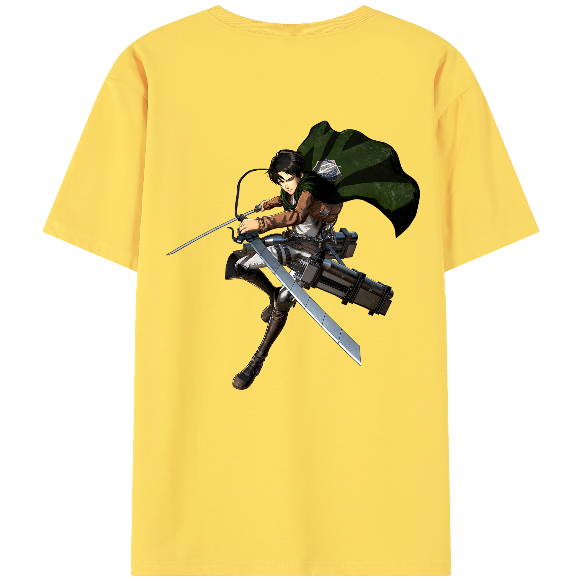（画像用） 進撃の巨人 リヴァイ·アッカーマン Attack on Titan Levi Ackerman 綿100％半袖Tシャツ（背面プリント）