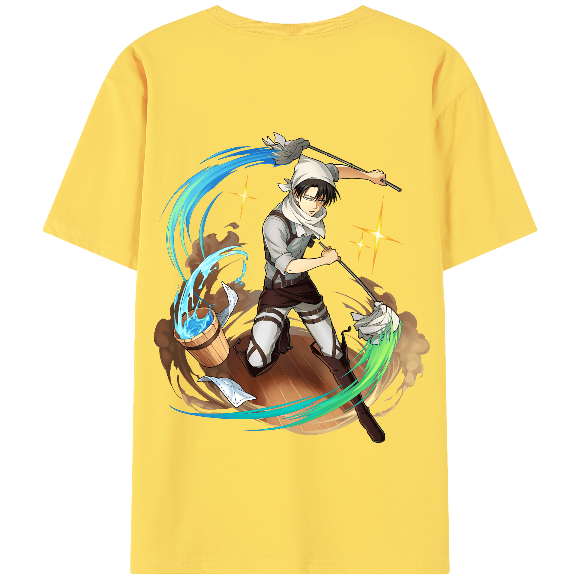 （画像用） 進撃の巨人 リヴァイ·アッカーマン Attack on Titan Levi Ackerman 綿100％半袖Tシャツ（背面プリント）