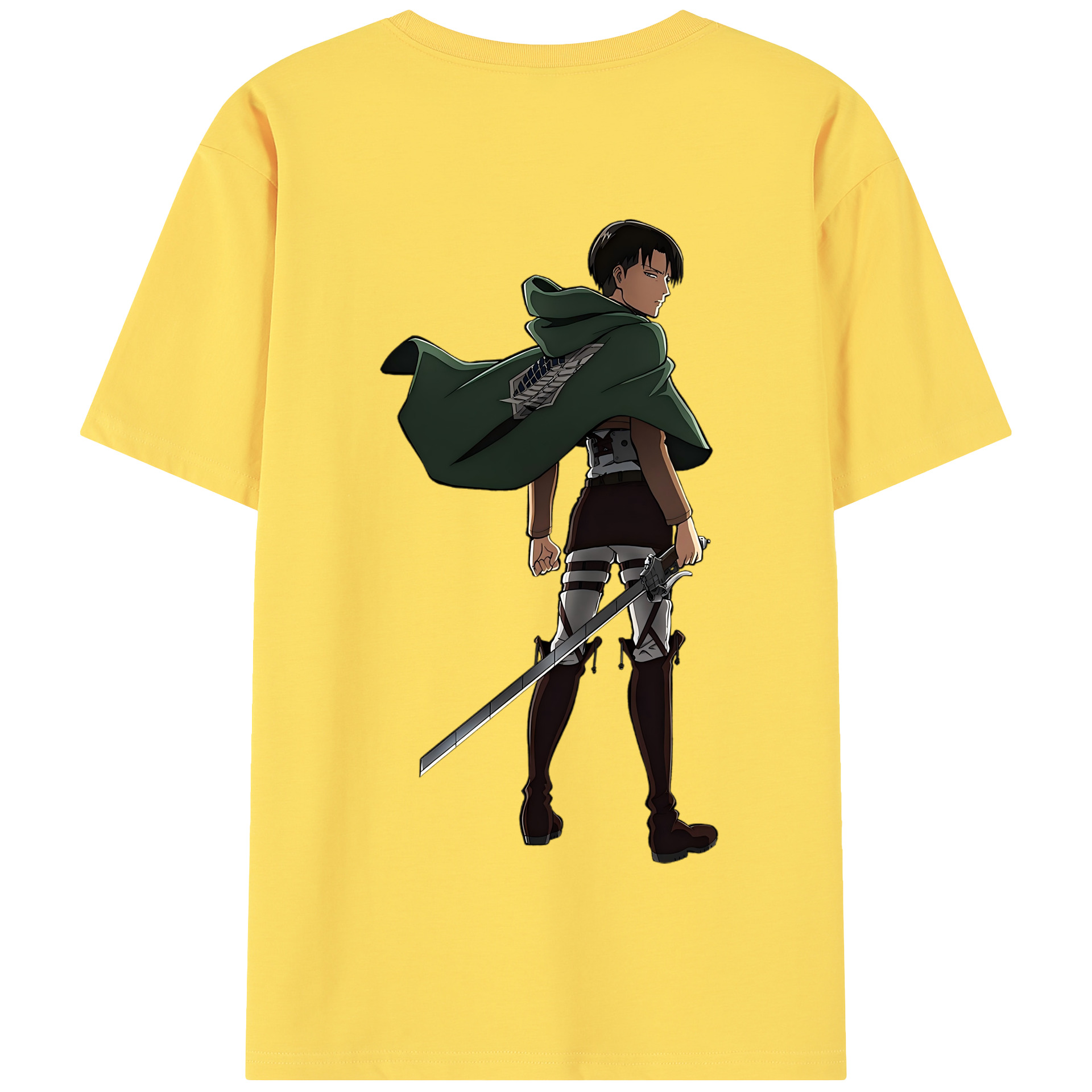 （画像用） 進撃の巨人 リヴァイ·アッカーマン Attack on Titan Levi Ackerman 綿100％半袖Tシャツ（背面プリント）