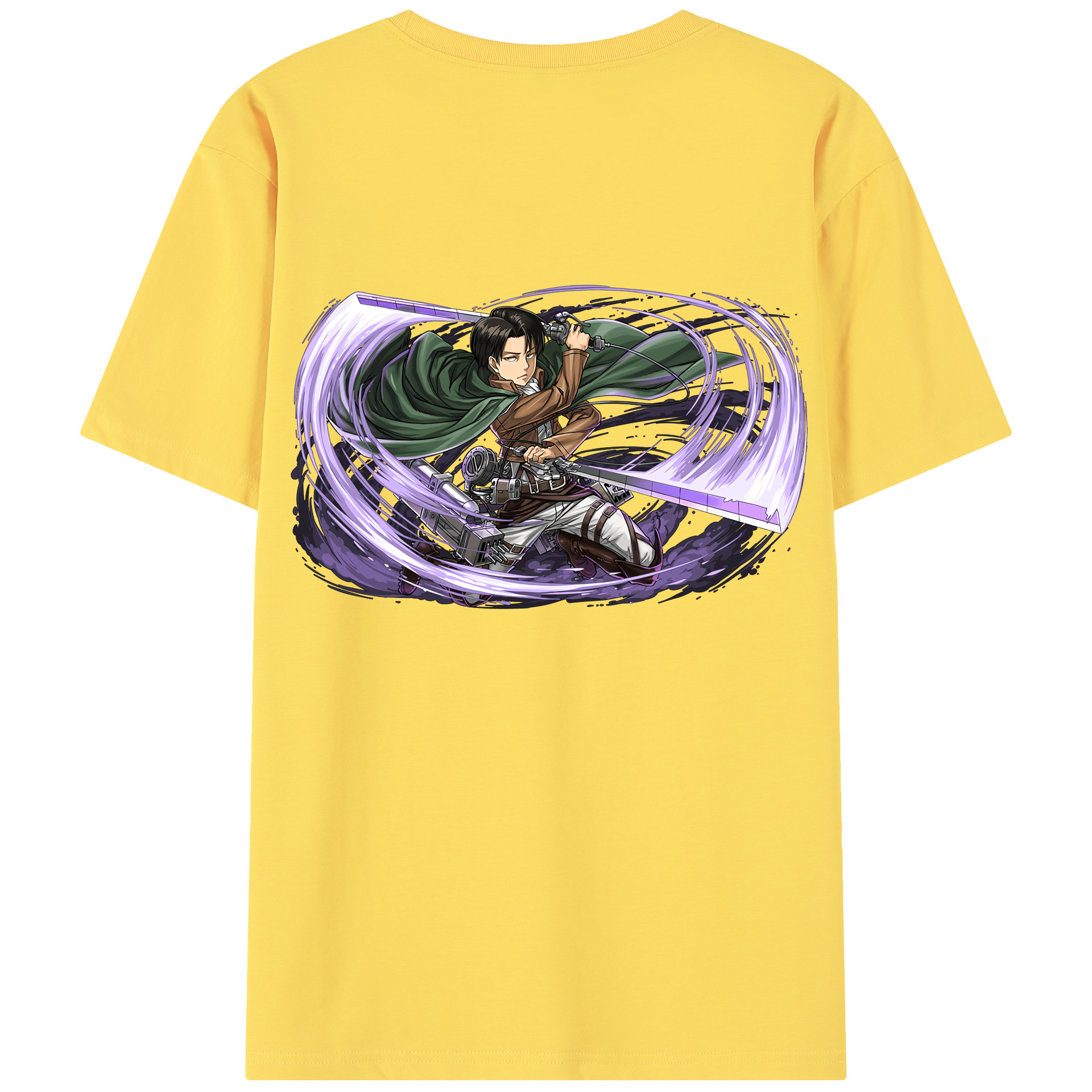 （画像用） 進撃の巨人 リヴァイ·アッカーマン Attack on Titan Levi Ackerman 綿100％半袖Tシャツ（背面プリント）