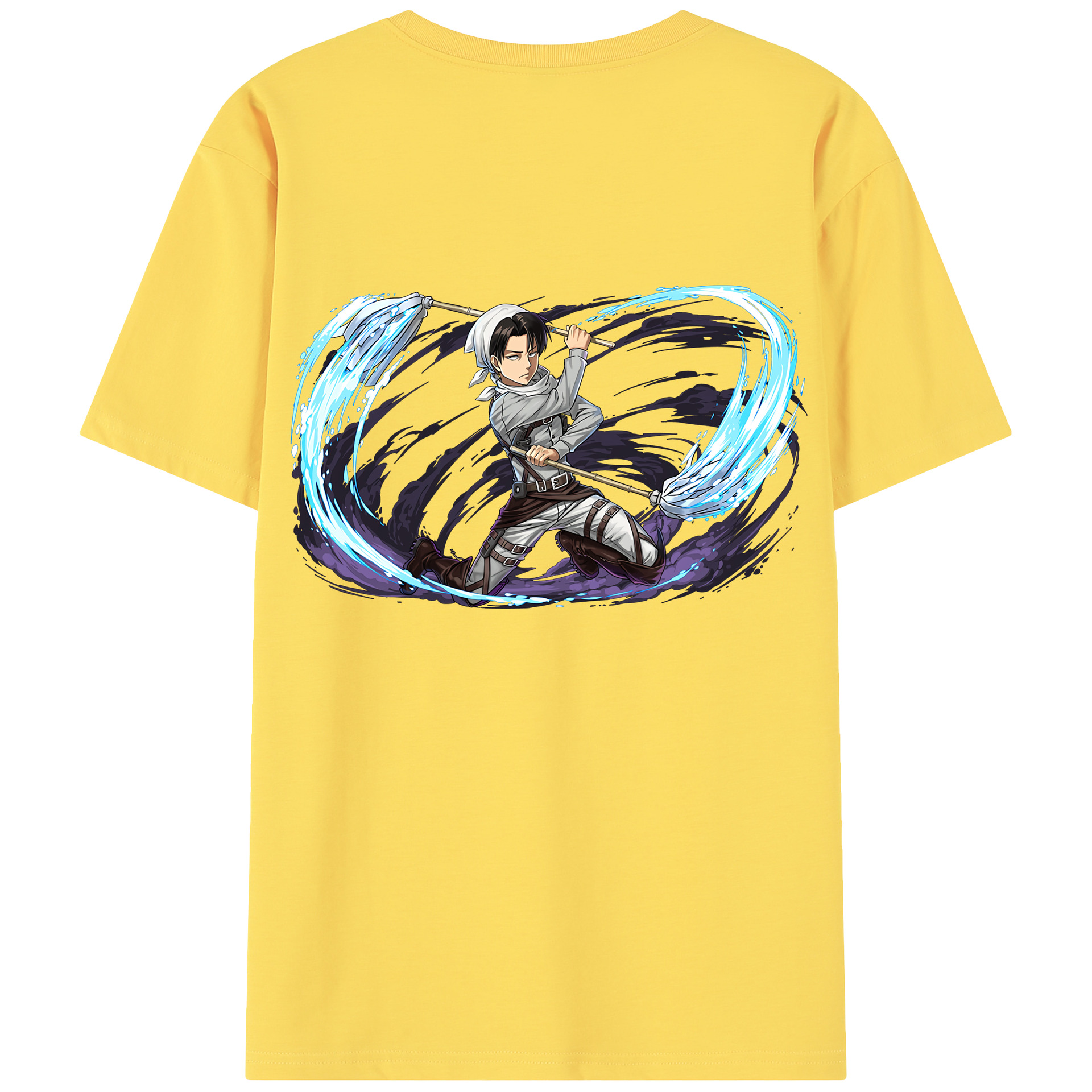 （画像用） 進撃の巨人 リヴァイ·アッカーマン Attack on Titan Levi Ackerman 綿100％半袖Tシャツ（背面プリント）