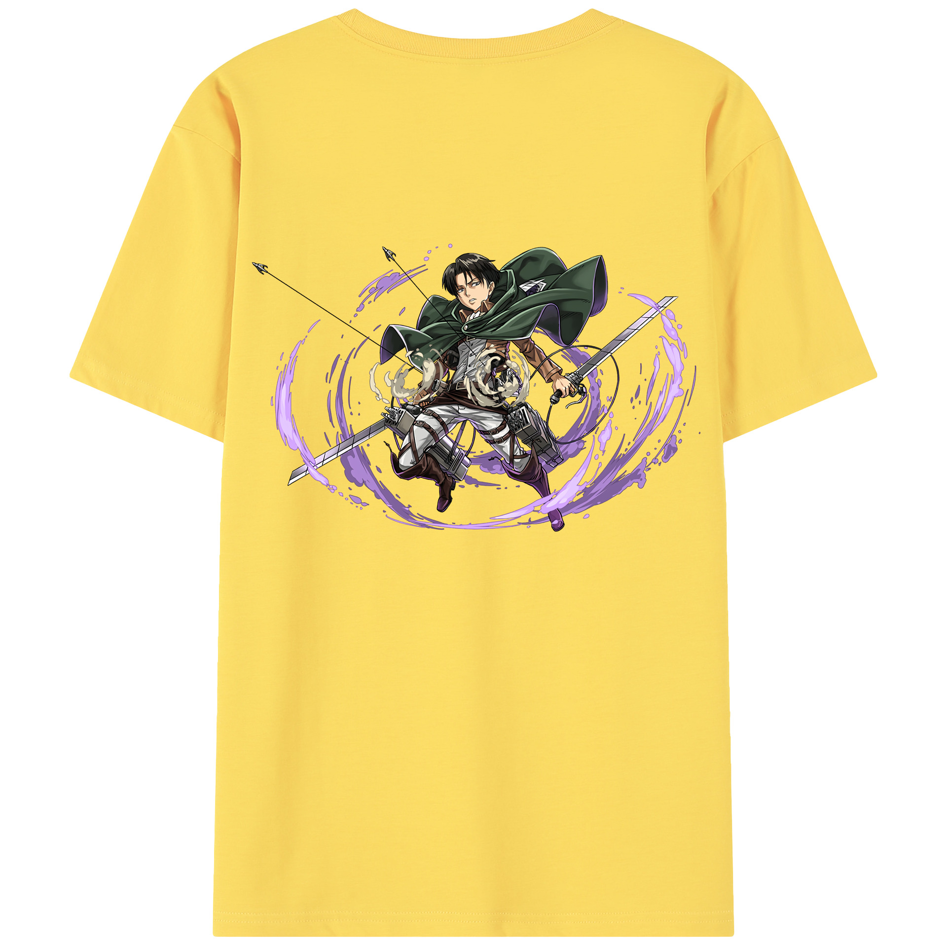 （画像用） 進撃の巨人 リヴァイ·アッカーマン Attack on Titan Levi Ackerman 綿100％半袖Tシャツ（背面プリント）