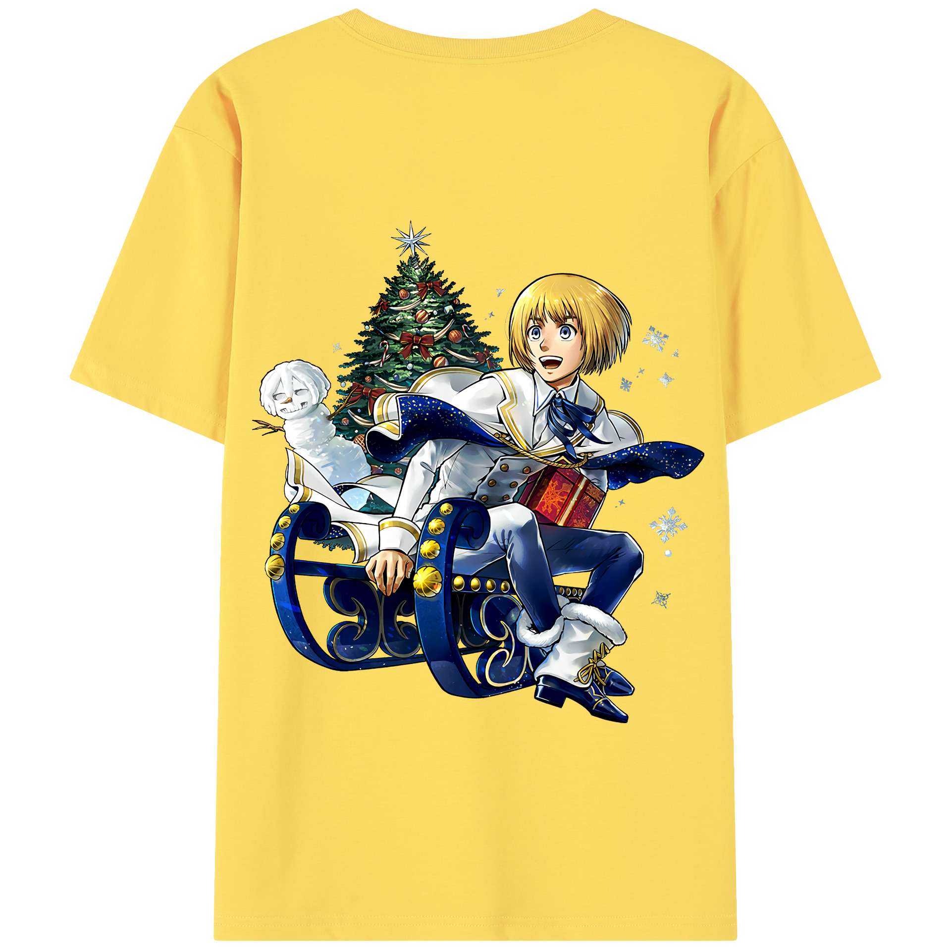 （画像用） 進撃の巨人 アルミン·アルレルト Attack on Titan Armin Arlert 綿100％半袖Tシャツ（背面プリント）