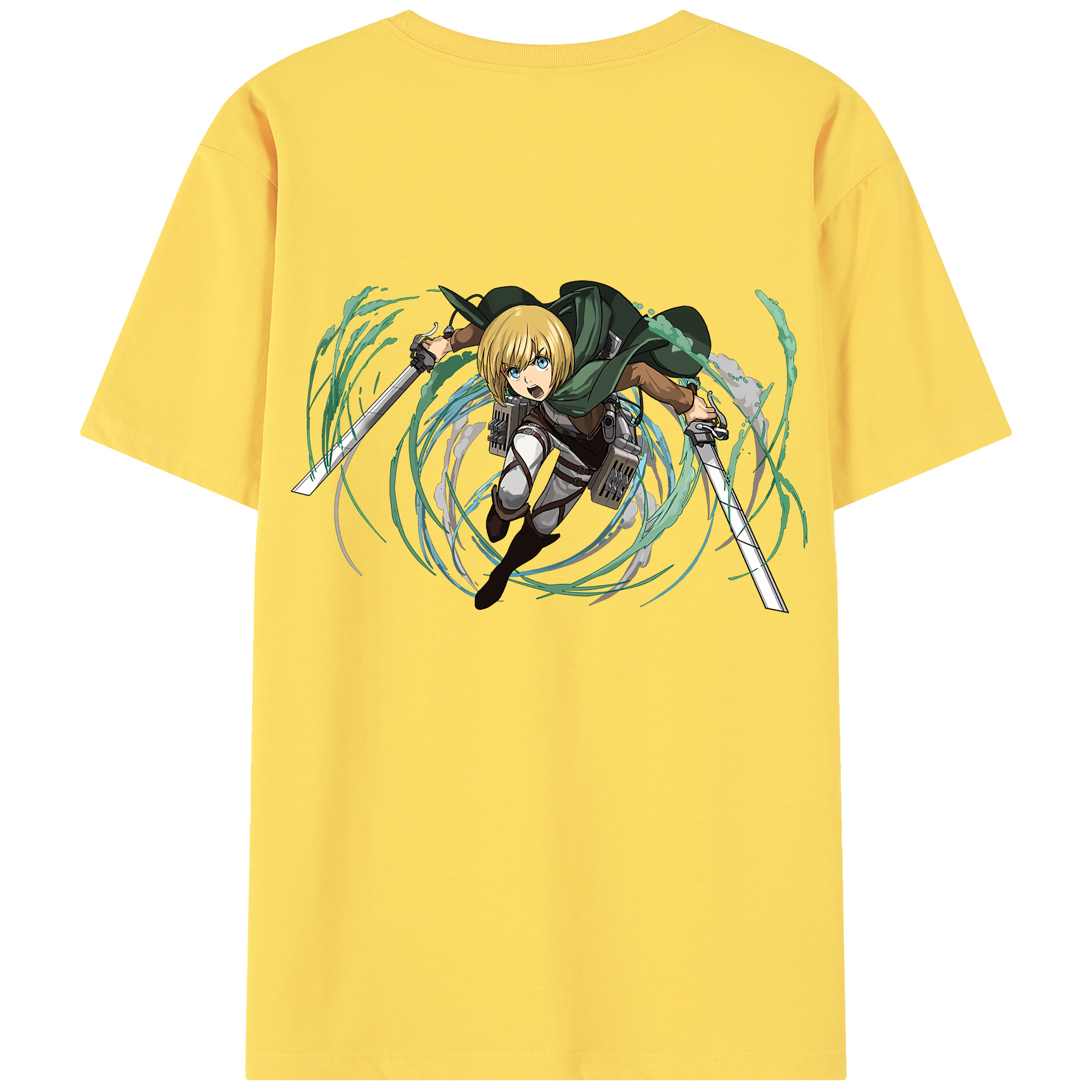 （画像用） 進撃の巨人 アルミン·アルレルト Attack on Titan Armin Arlert 綿100％半袖Tシャツ（背面プリント）