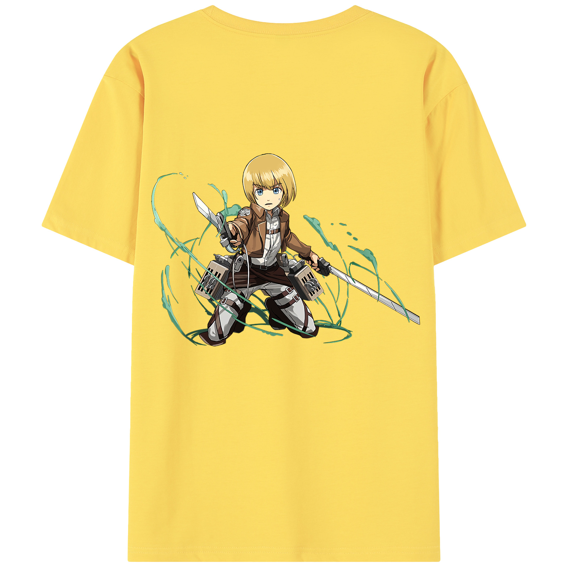 （画像用） 進撃の巨人 アルミン·アルレルト Attack on Titan Armin Arlert 綿100％半袖Tシャツ（背面プリント）