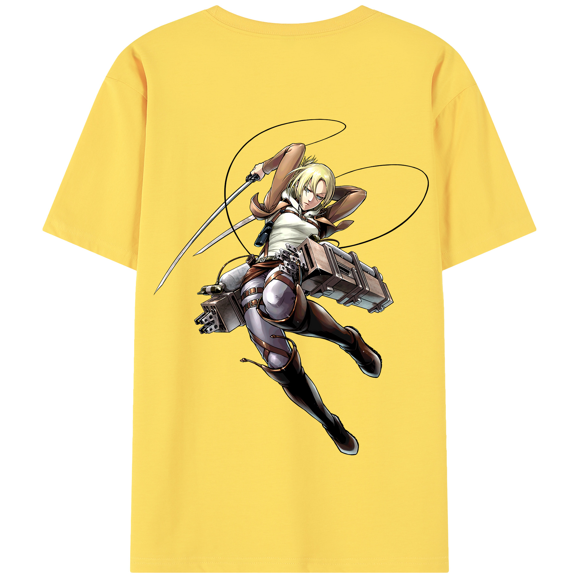（画像用） 進撃の巨人 アニ・レオンハート Attack on Titan Annie Leonhart 綿100％半袖Tシャツ（背面プリント）