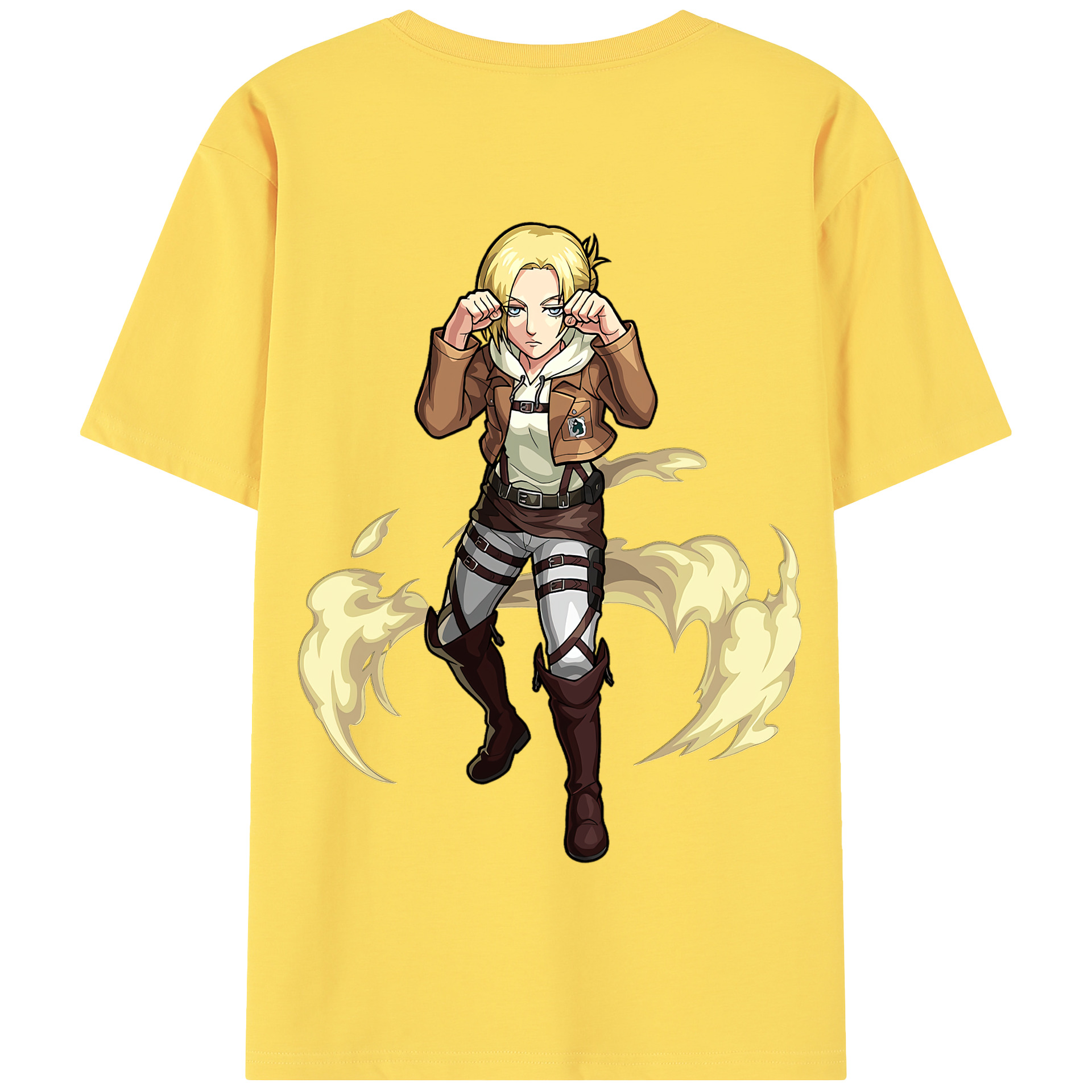 （画像用） 進撃の巨人 アニ・レオンハート Attack on Titan Annie Leonhart 綿100％半袖Tシャツ（背面プリント）