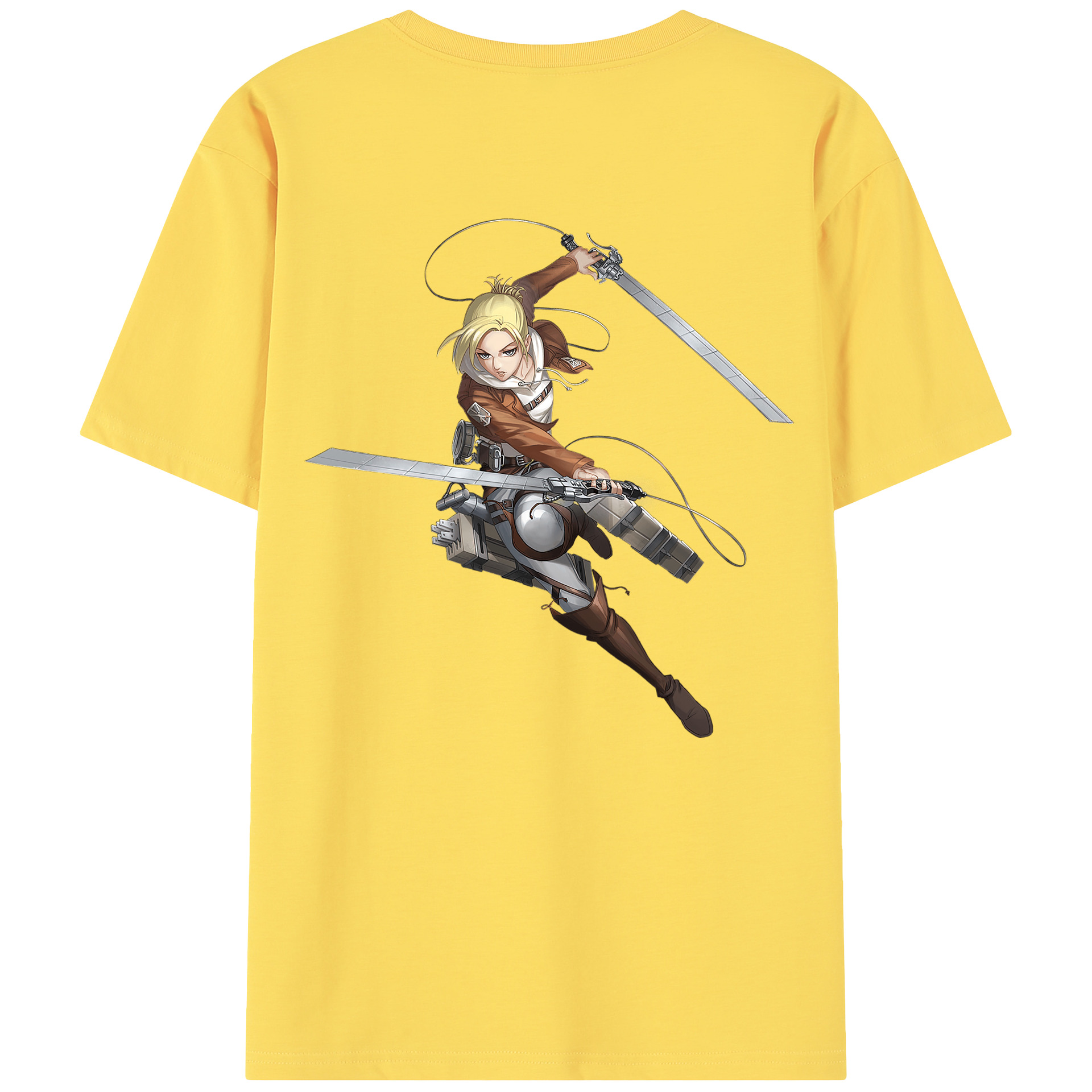 （画像用） 進撃の巨人 アニ・レオンハート Attack on Titan Annie Leonhart 綿100％半袖Tシャツ（背面プリント）