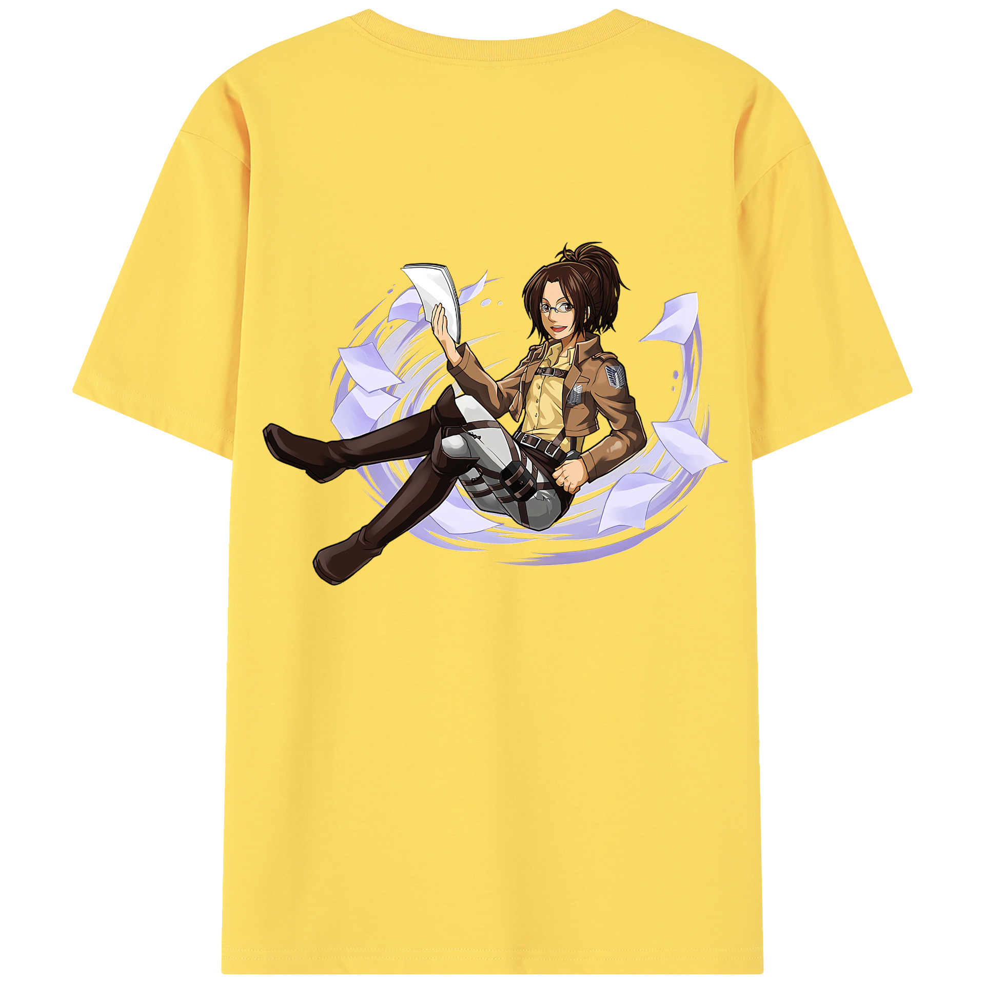 （画像用） 進撃の巨人 ハンジ·ゾエ Attack on Titan Hanji Zoe 綿100％半袖Tシャツ（背面プリント）