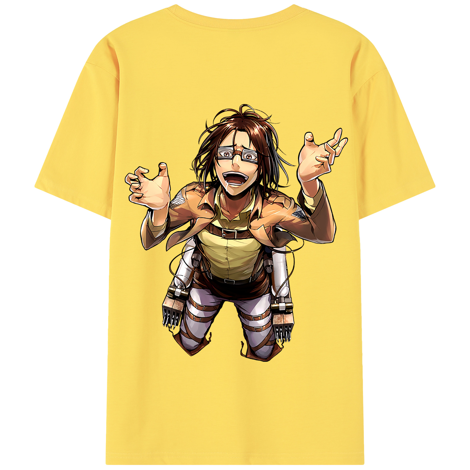 （画像用） 進撃の巨人 ハンジ·ゾエ Attack on Titan Hanji Zoe 綿100％半袖Tシャツ（背面プリント）