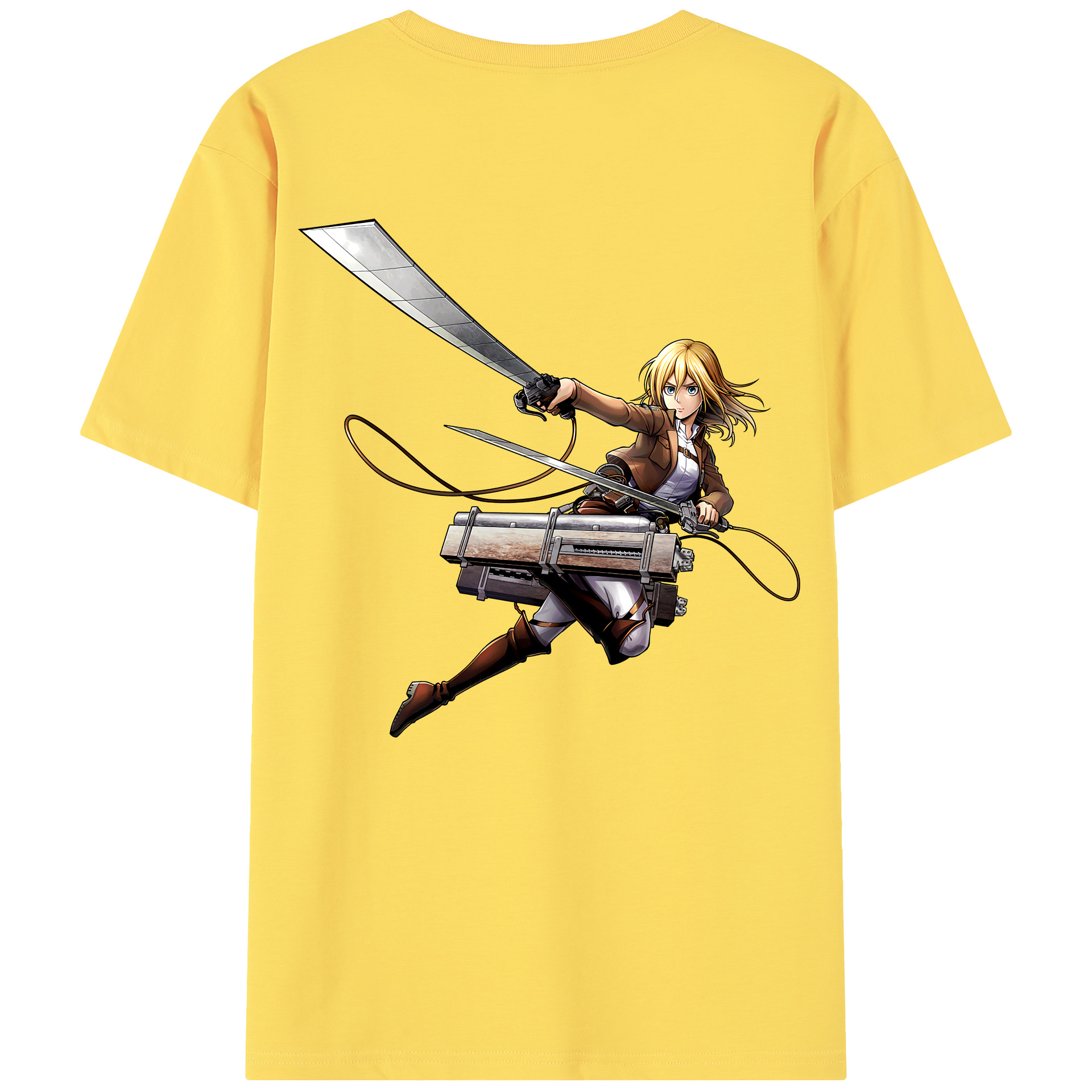 （画像用） 進撃の巨人 クリスタ·レンズ Attack on Titan Christa Lenz 綿100％半袖Tシャツ（背面プリント）