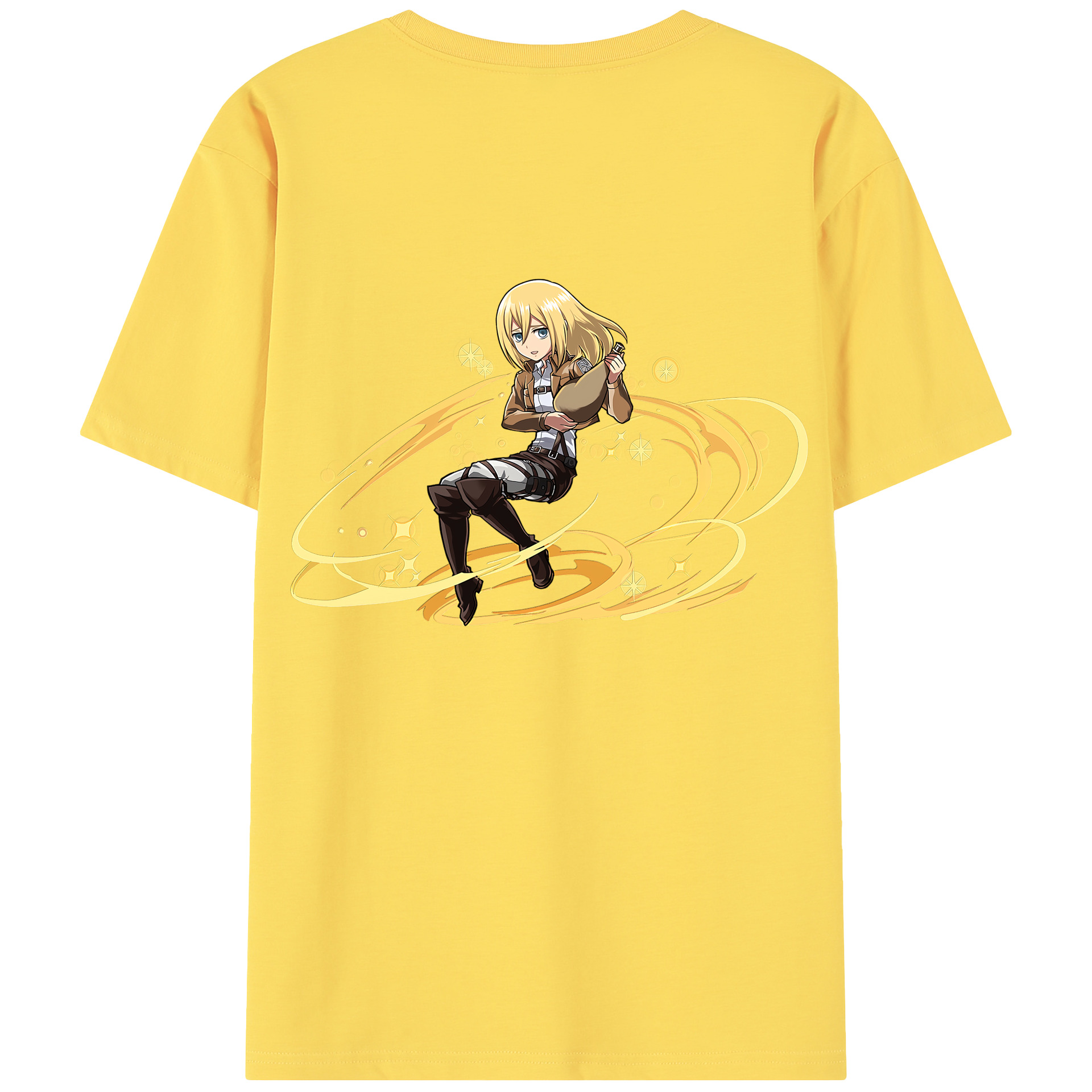 （画像用） 進撃の巨人 クリスタ·レンズ Attack on Titan Christa Lenz 綿100％半袖Tシャツ（背面プリント）